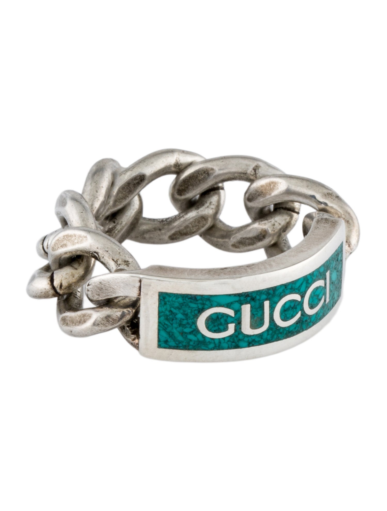 Gucci Enamel Chain Link Band Ring