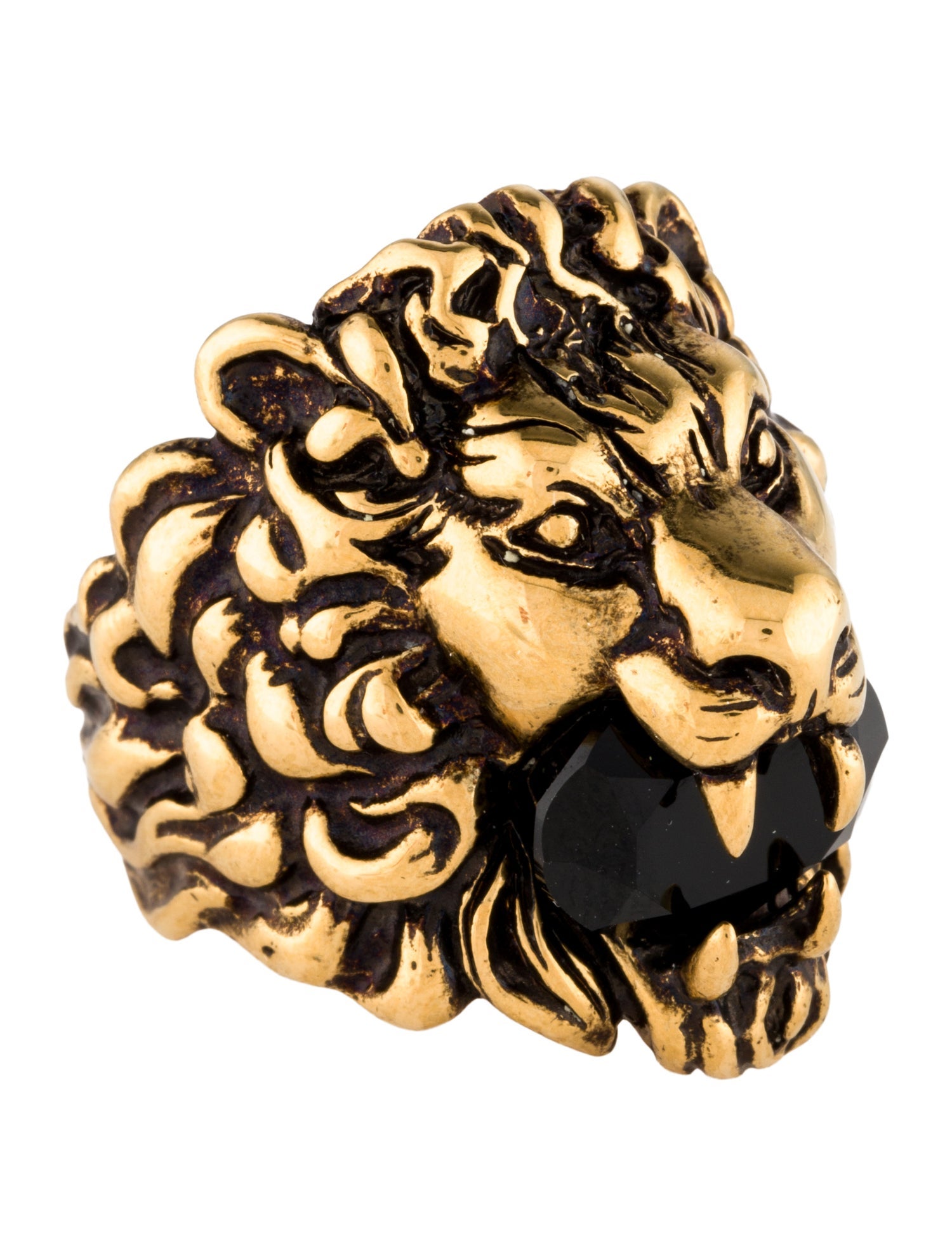 Gucci Crystal Lion Head Ring