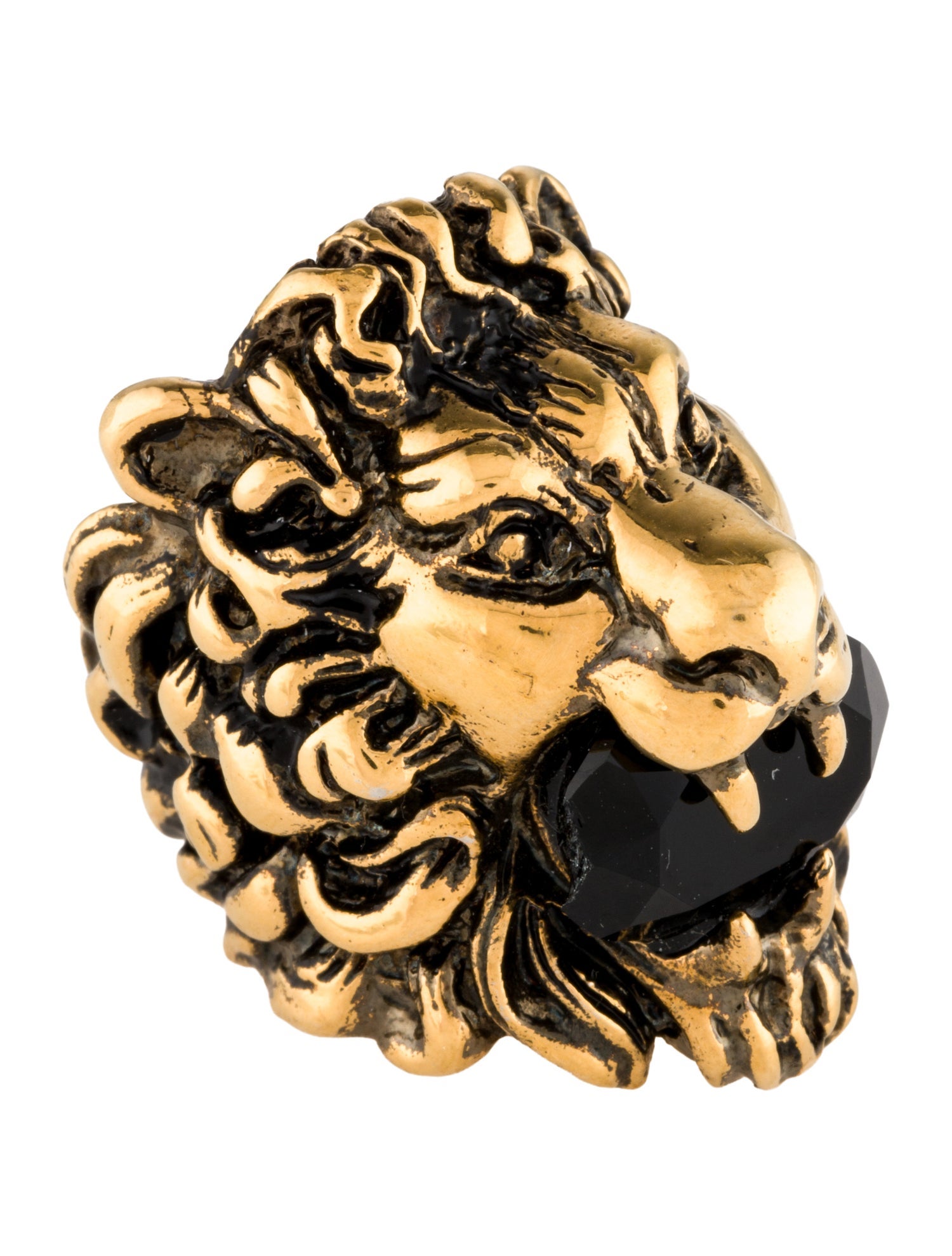 Gucci Crystal Lion Head Ring