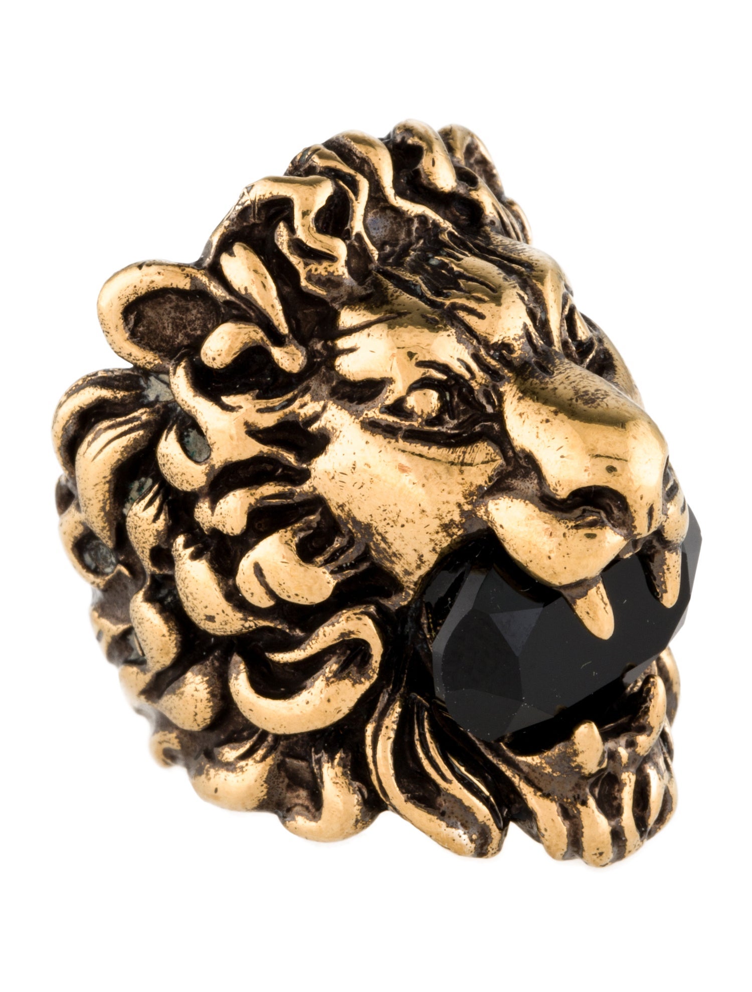 Gucci Crystal Lion Head Ring