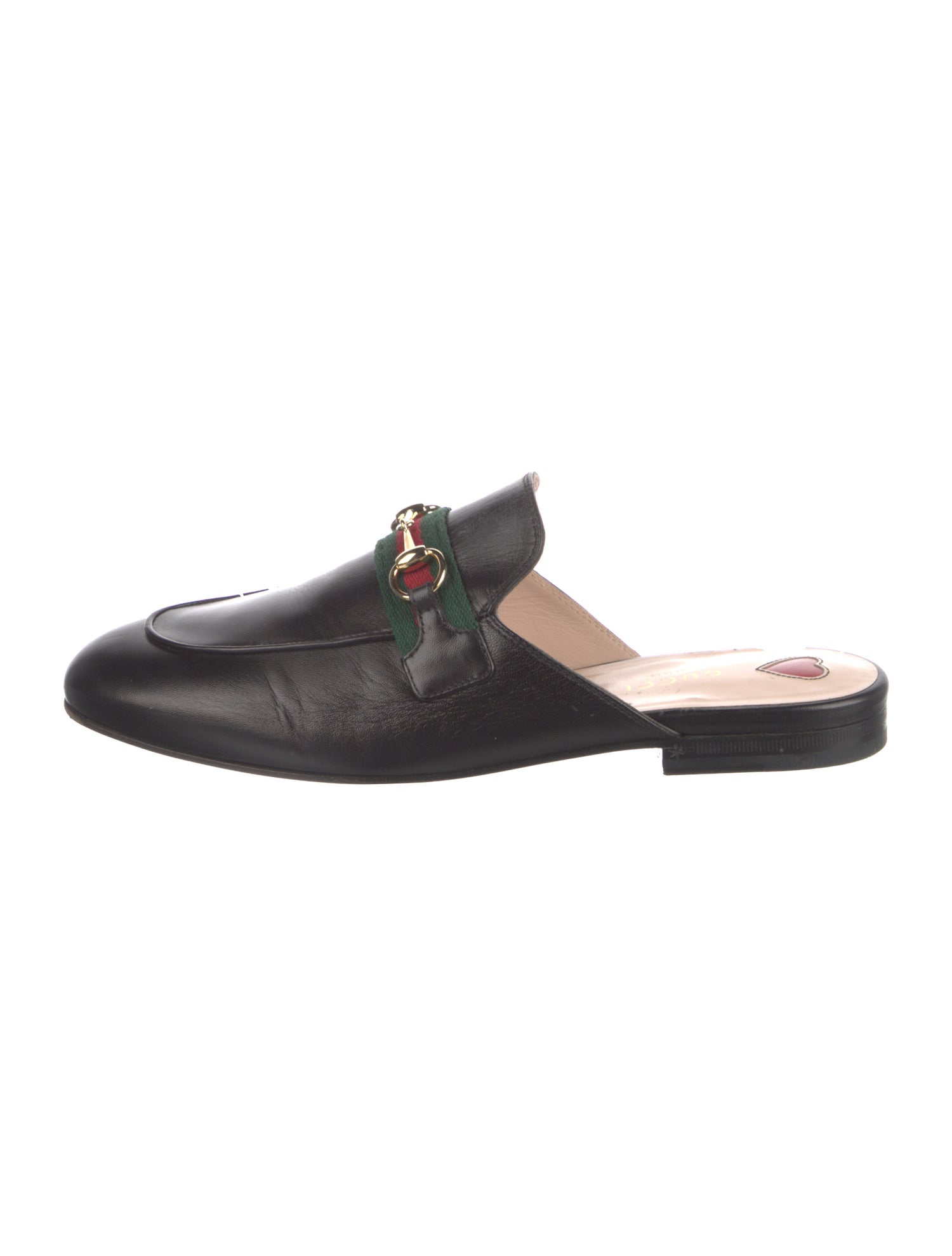 Gucci Web Accent Leather Mules