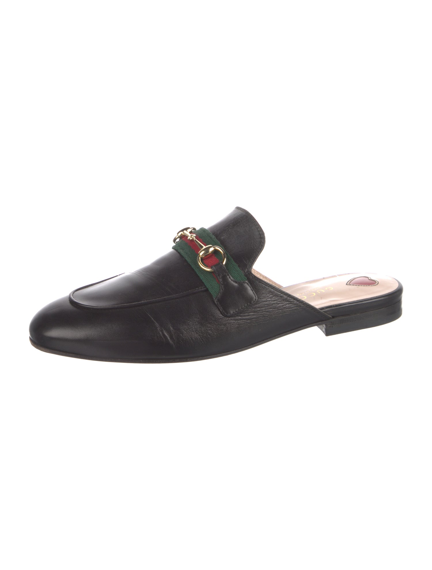Gucci Web Accent Leather Mules