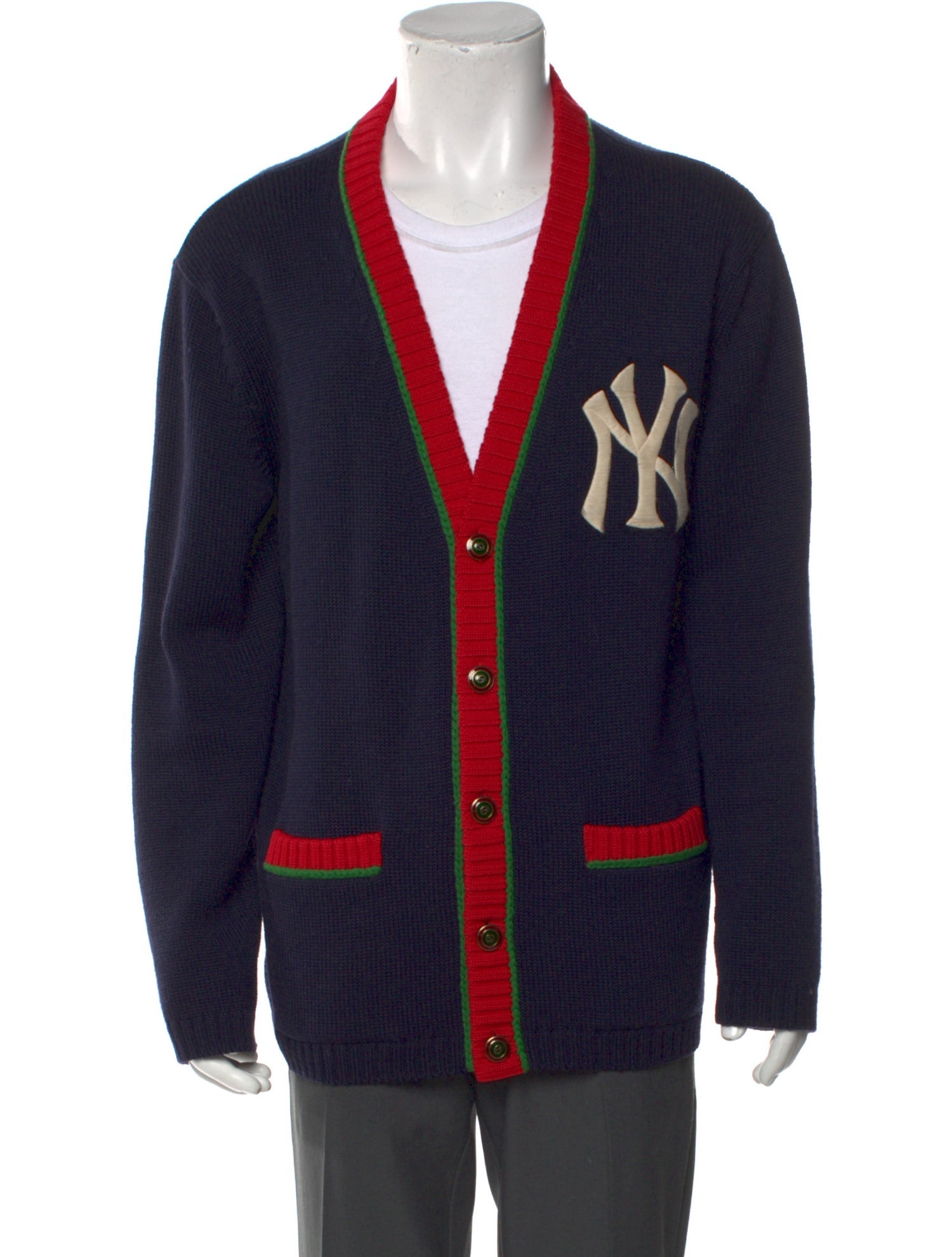 Gucci Web Accent Wool Cardigan