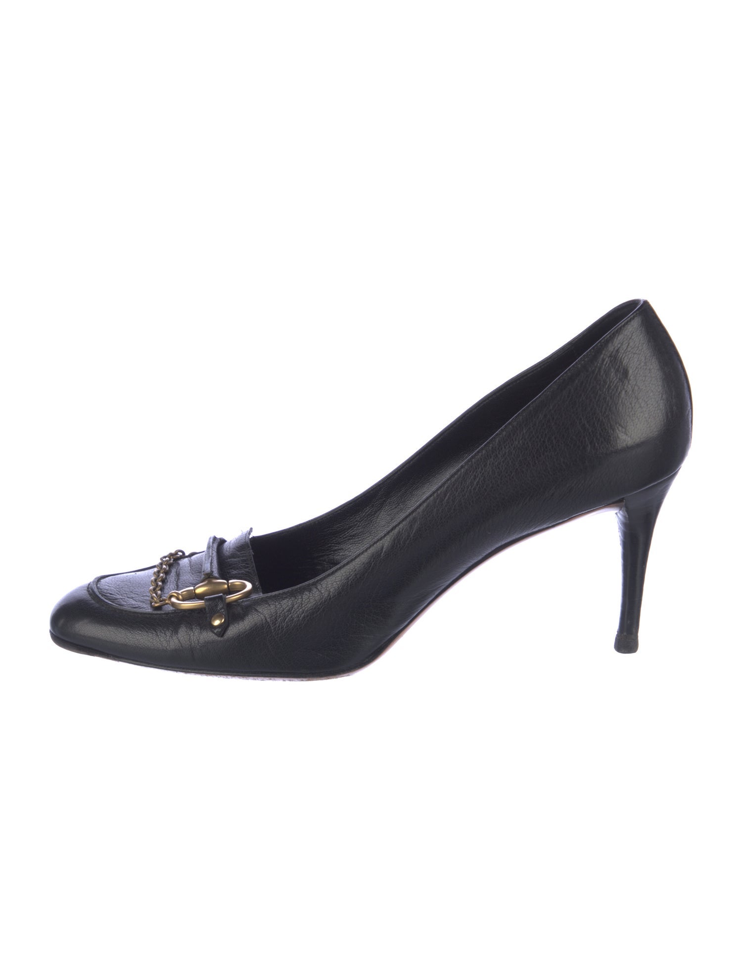 Gucci Hasler Horsebit Accent Leather Pumps