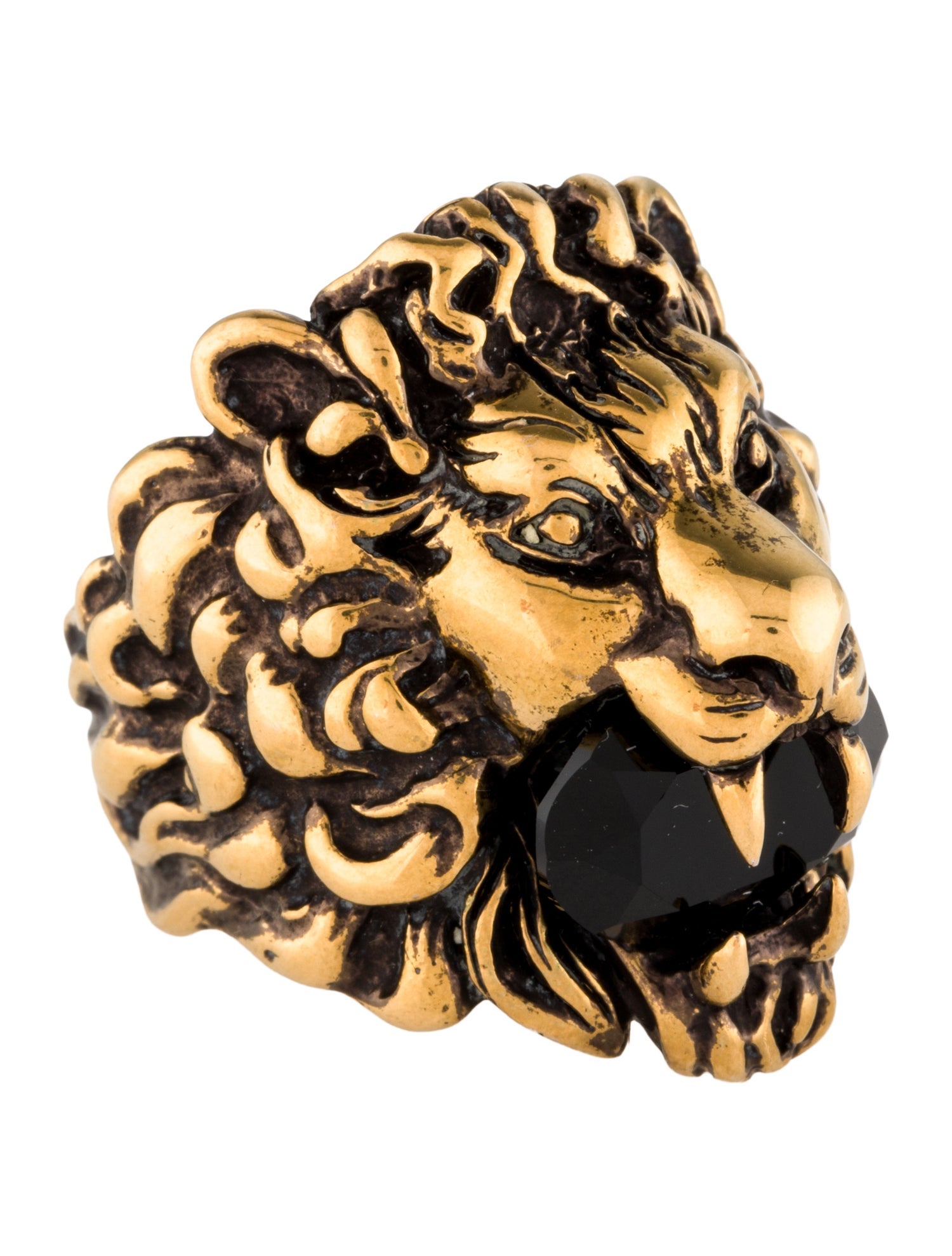 Gucci Crystal Lion Head Ring