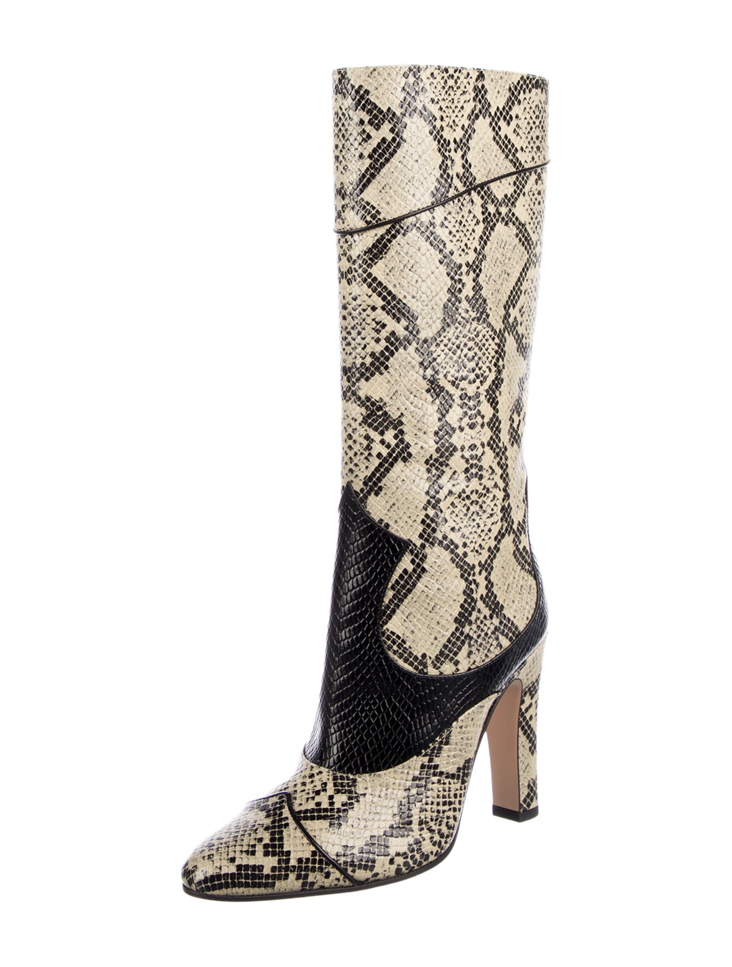 Gucci Embossed Leather Animal Print Boots