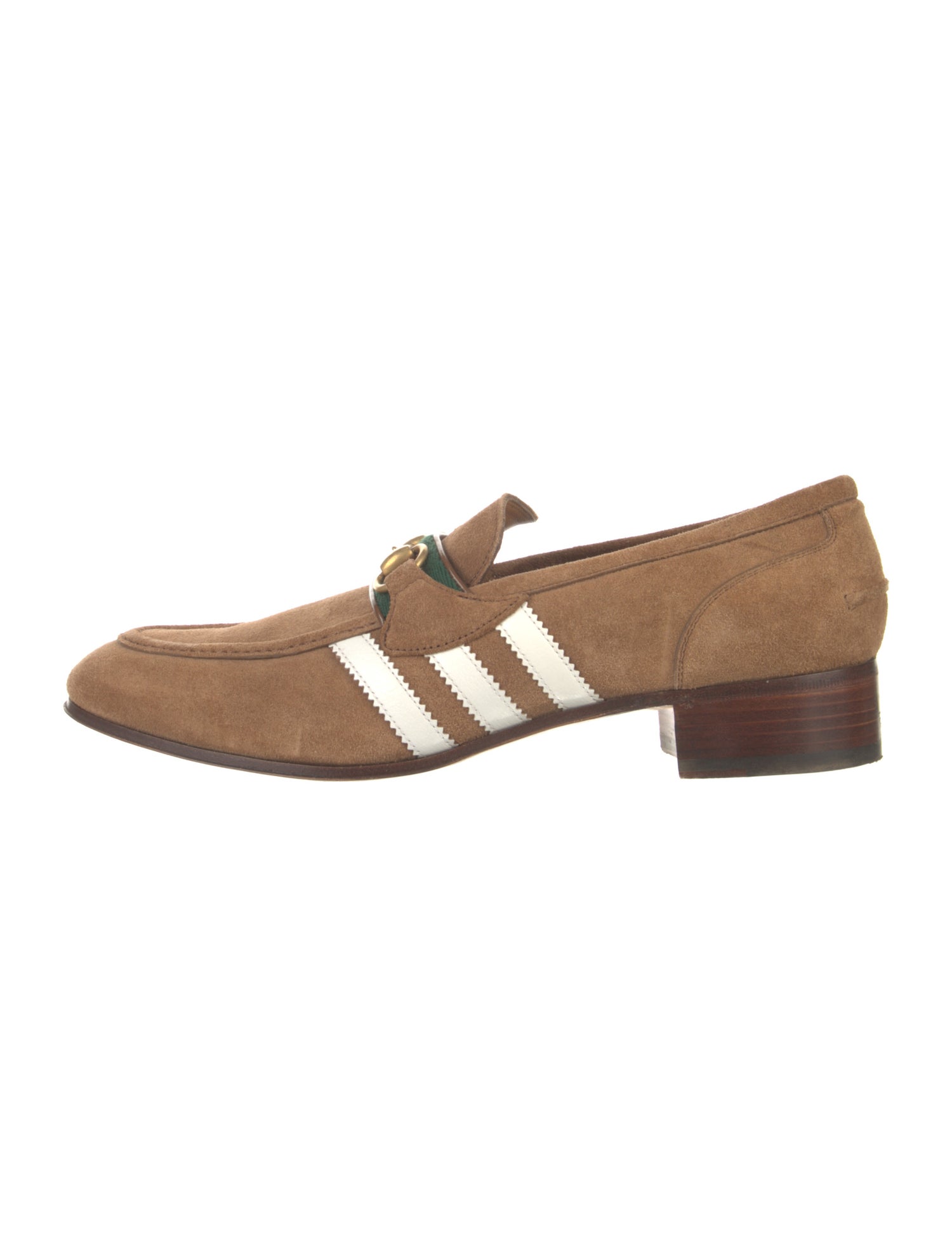 Gucci x Adidas Horseferry Check Pattern Suede Dress Loafers