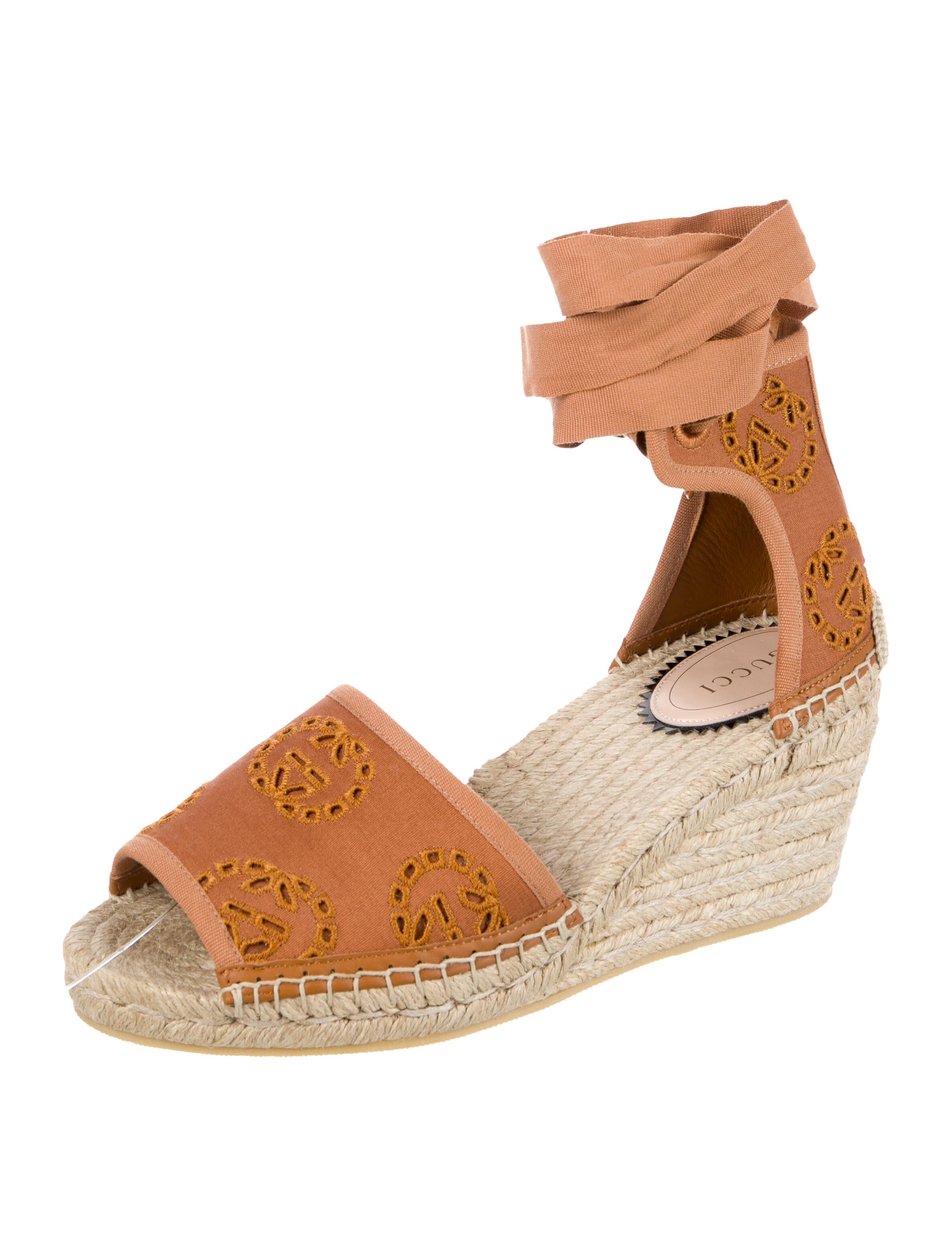 Gucci Interlocking G Logo Embroidered Accent Espadrilles
