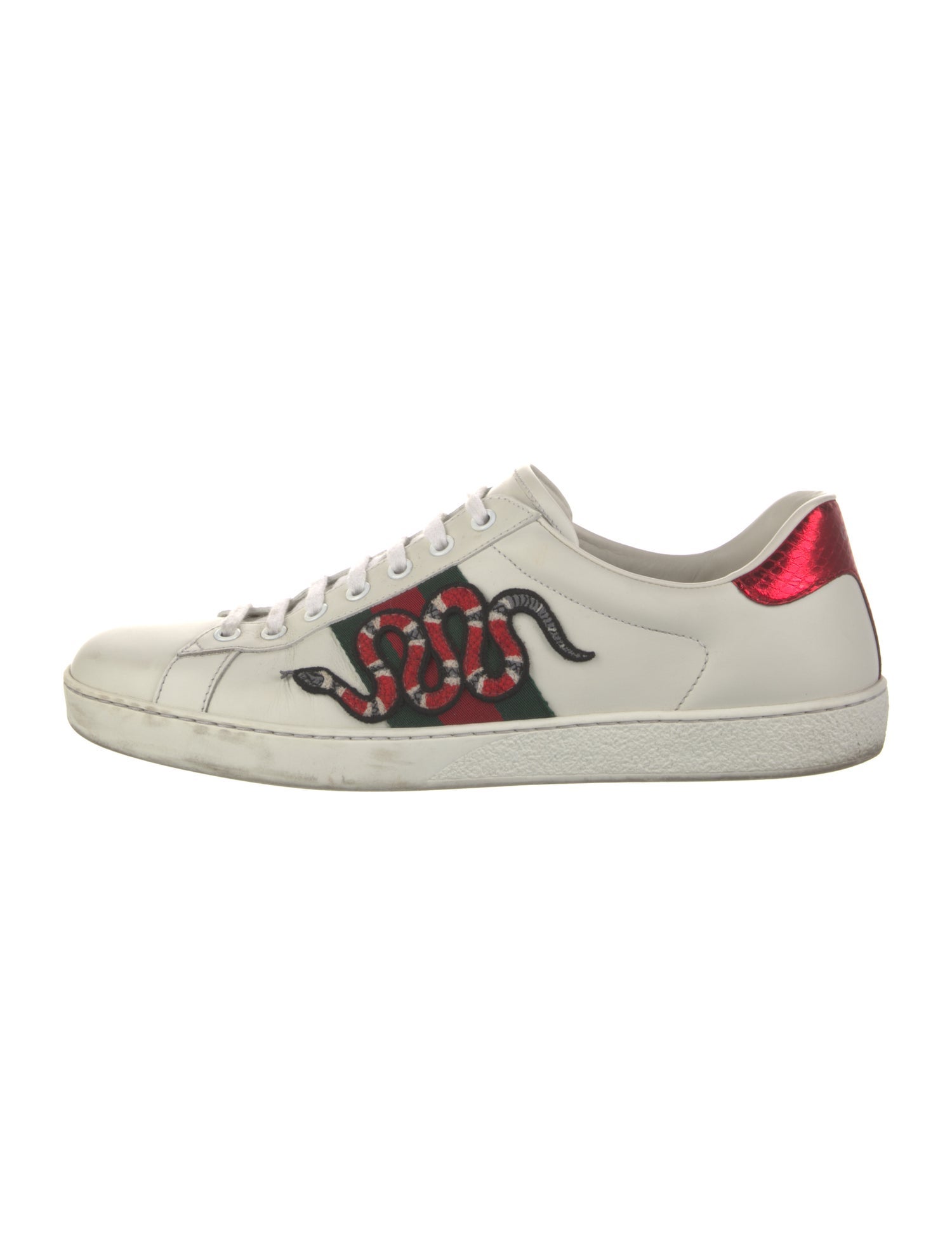 Gucci Web Accent Leather Sneakers