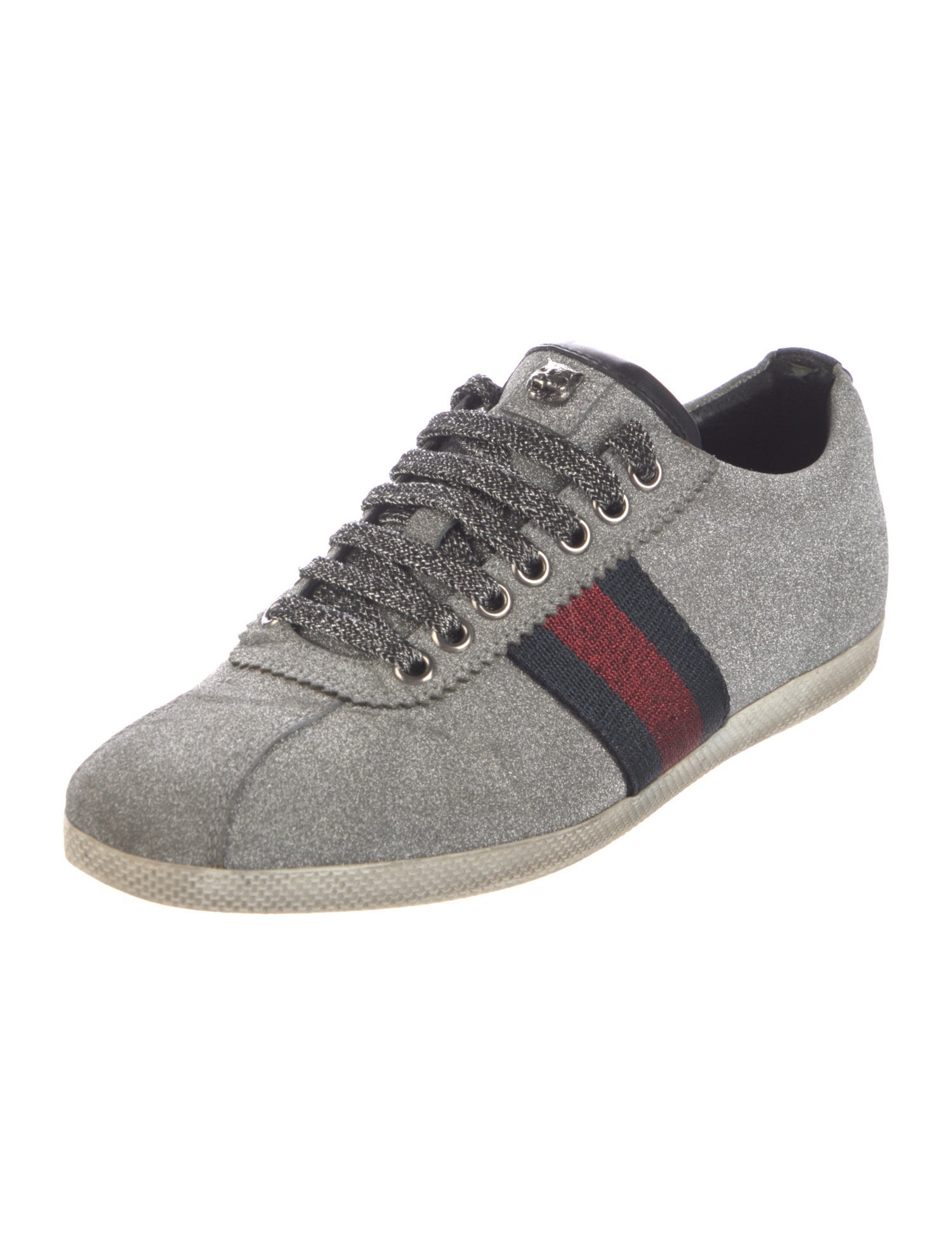 Gucci Sylvie Web Accent Glitter Sneakers