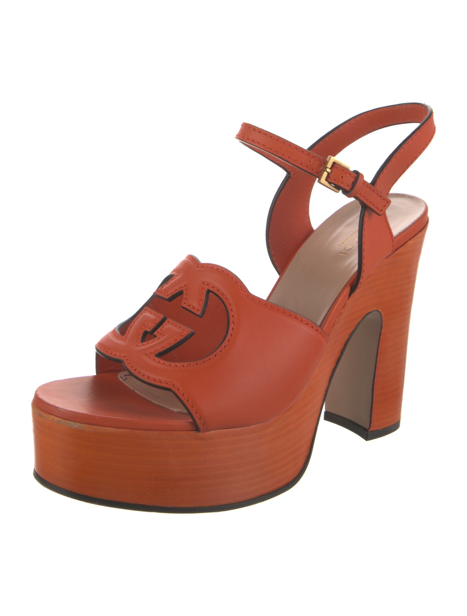 Gucci Interlocking G Logo Leather Sandals