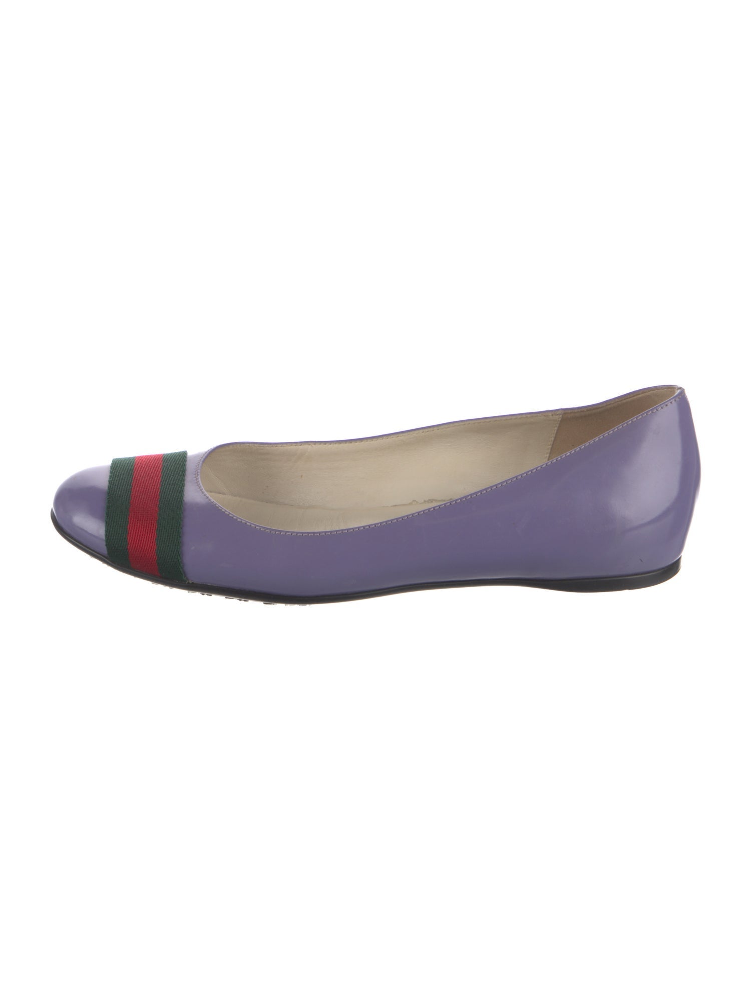 Gucci Web Accent Leather Flats