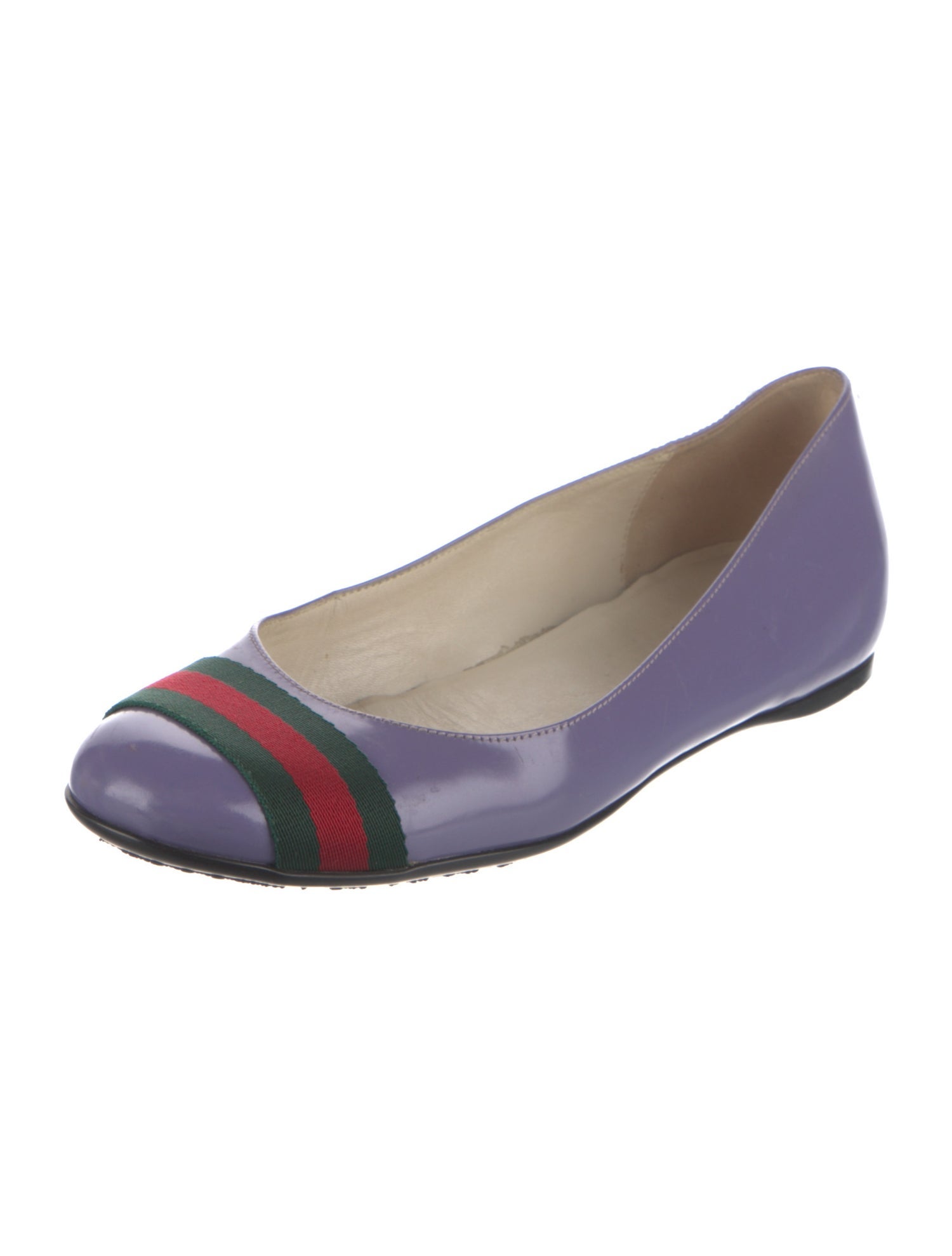 Gucci Web Accent Leather Flats