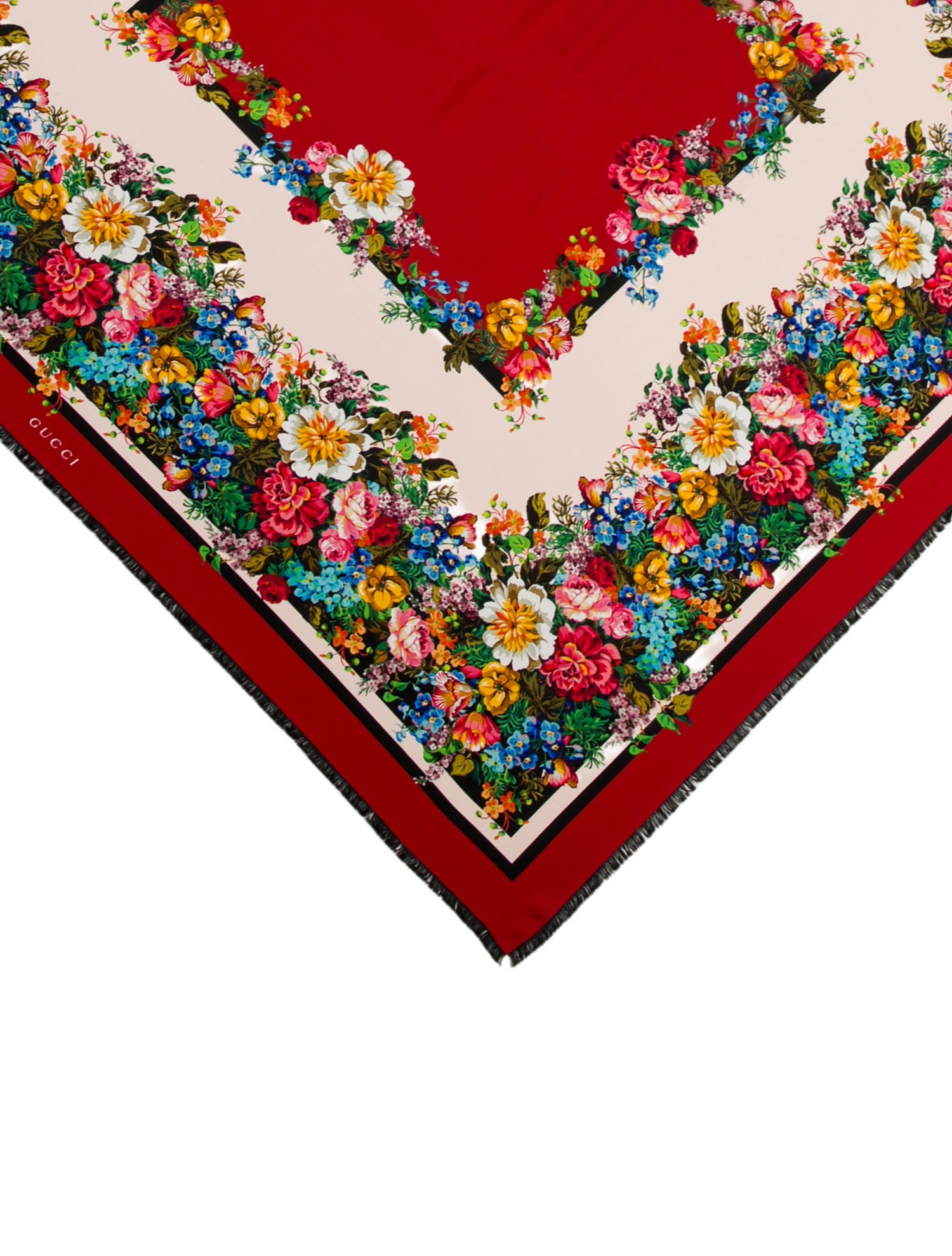 Gucci Silk Floral Print Scarf