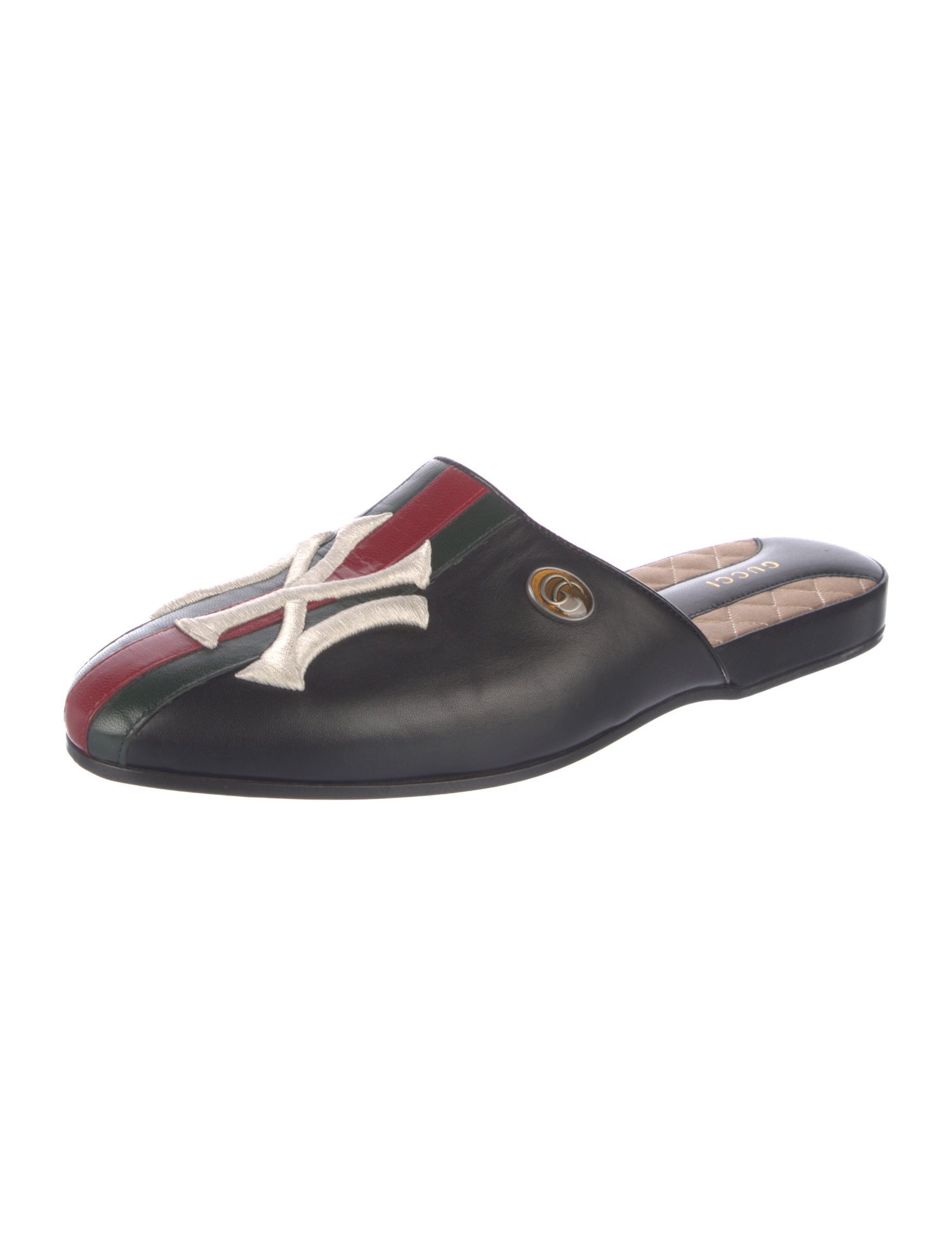 Gucci x MLB 2021 New York Yankees x Gucci Wmns Princetown Slipper 'Black' Mules