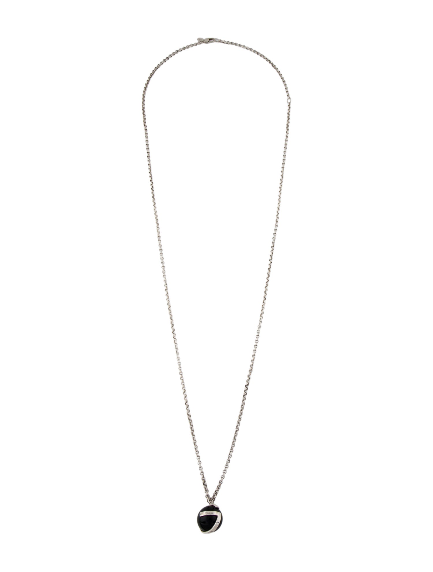 Gucci Onyx G Boule Pendant Necklace