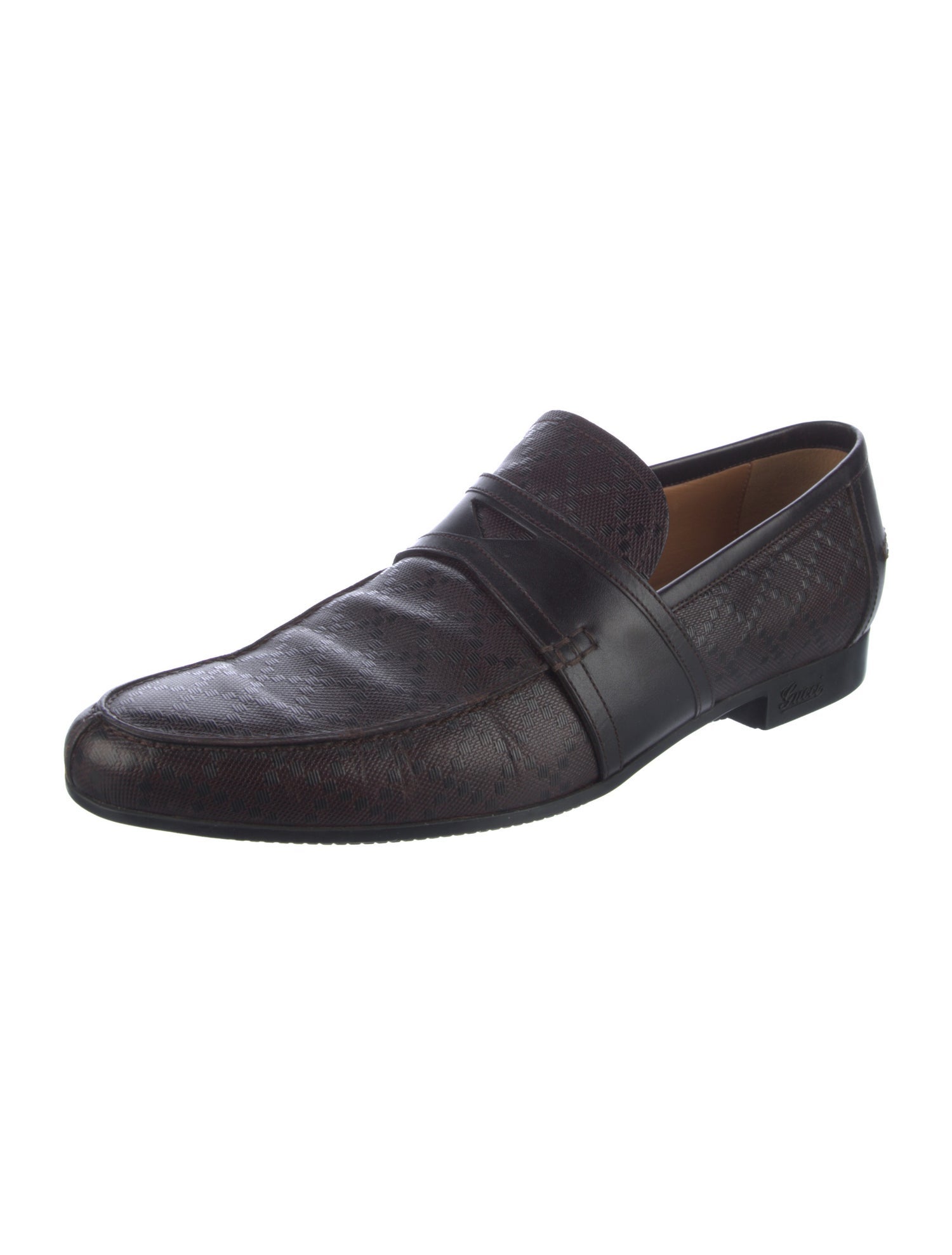 Gucci Diamante Print Leather Dress Loafers