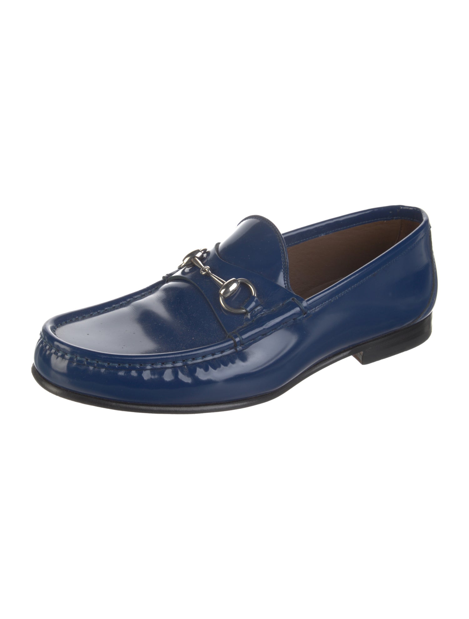 Gucci Horsebit Accent Patent Leather Loafers