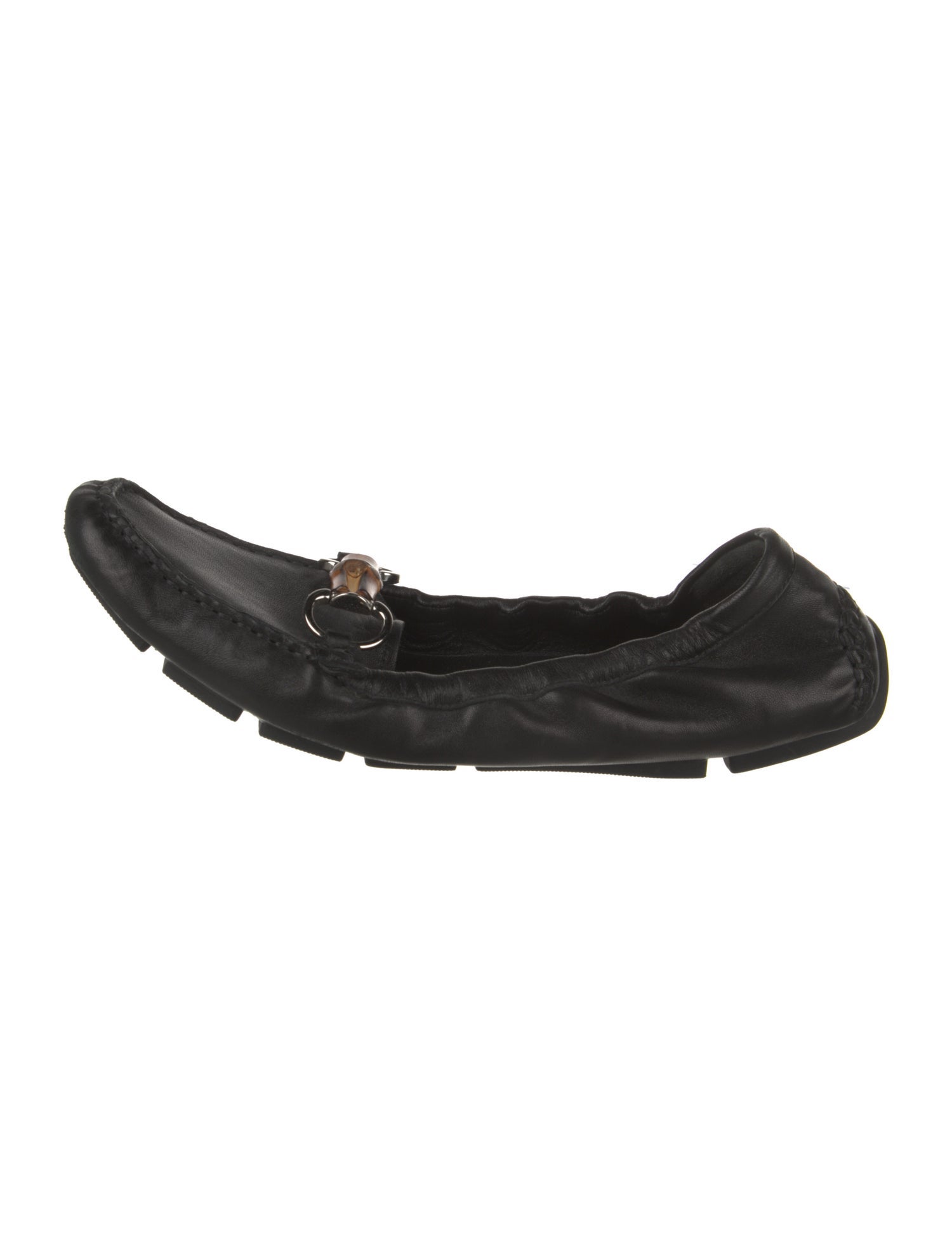Gucci Horsebit Accent Leather Ballet Flats