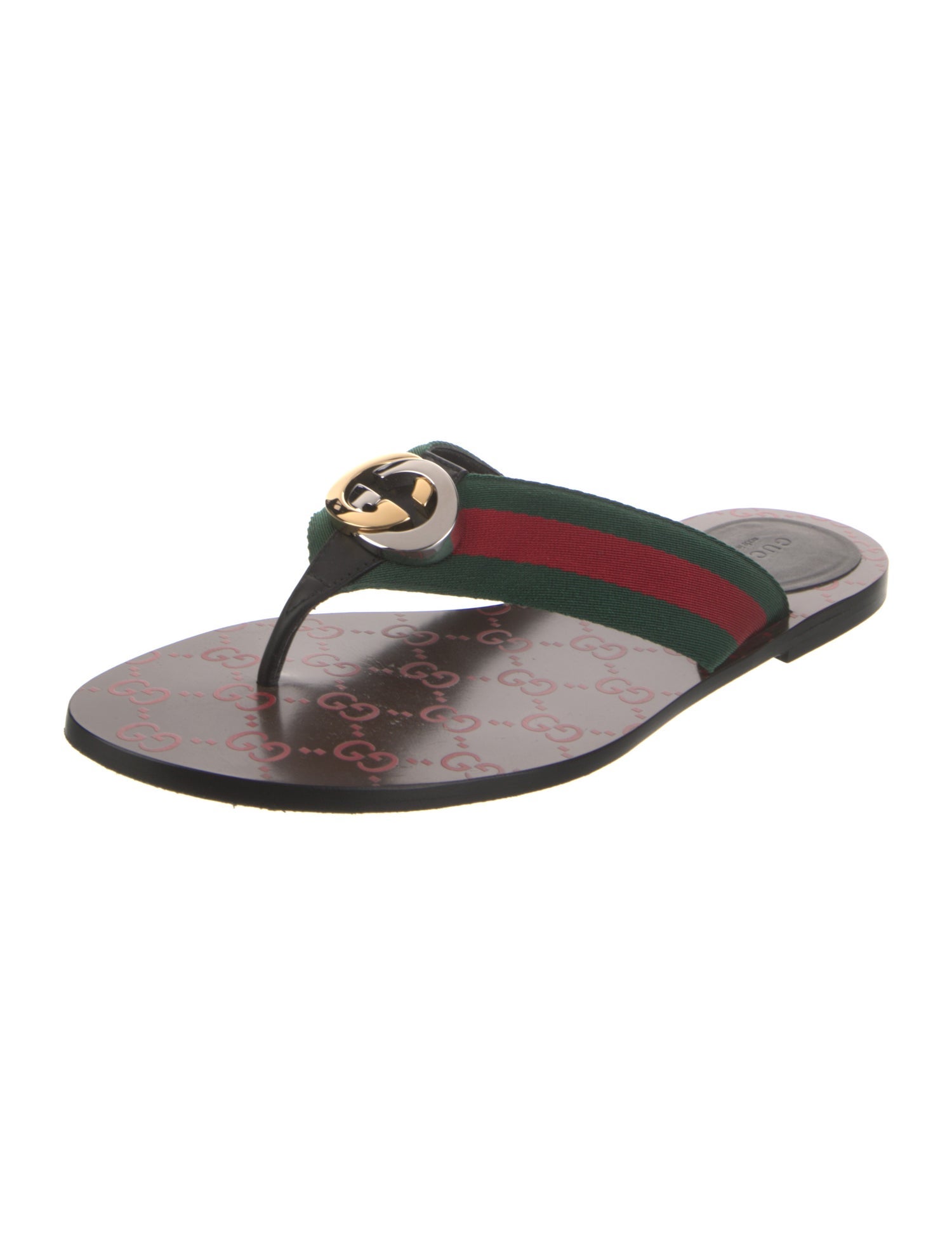 Gucci Web Accent Grosgrain Trim Slides