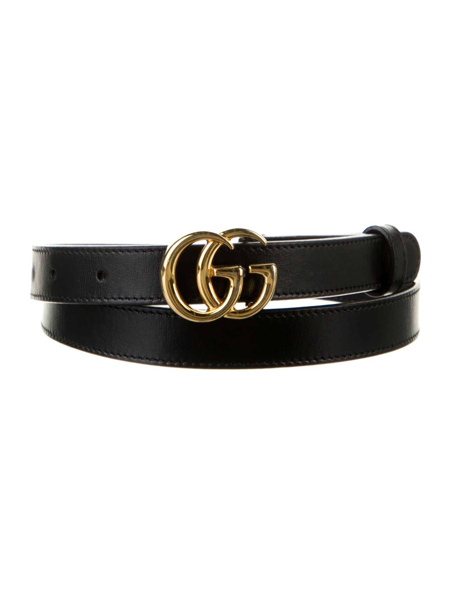 Gucci Double G Logo Skinny Belt