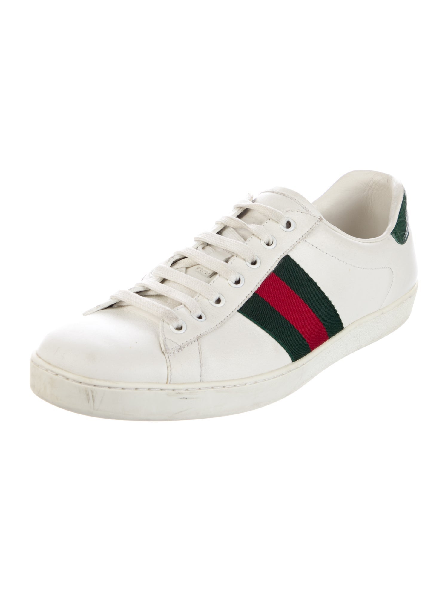 Gucci Web Accent Leather Sneakers