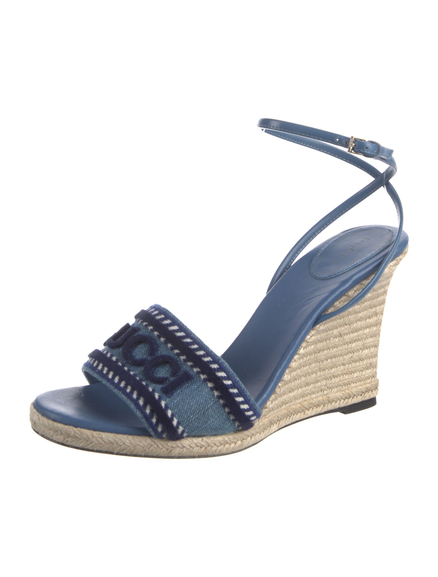 Gucci Denim Colorblock Pattern Espadrilles