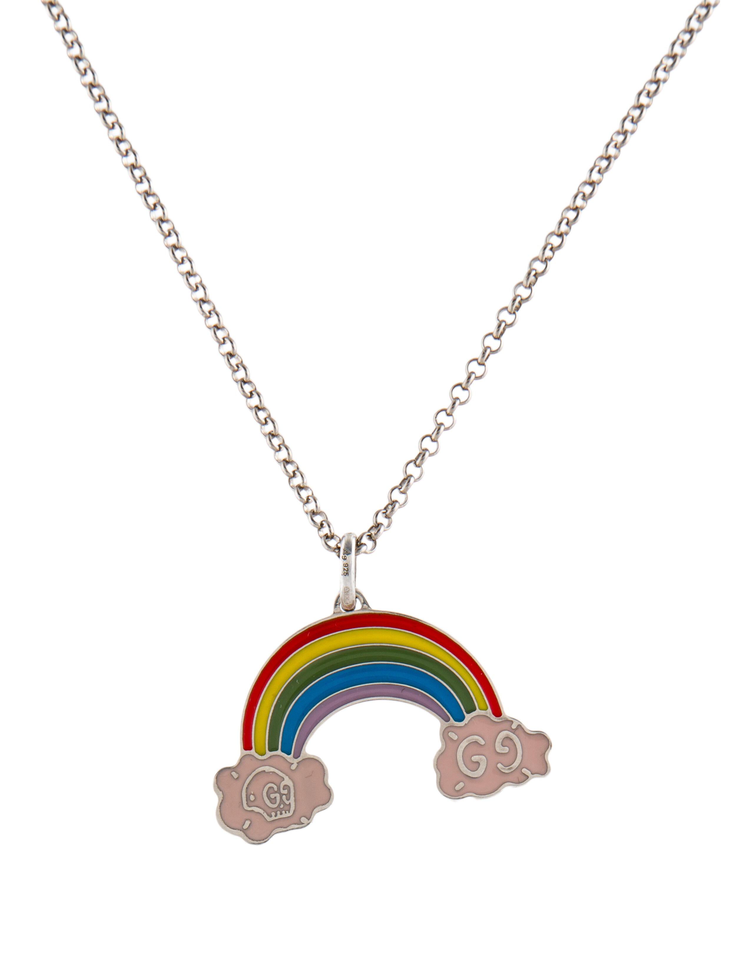 Gucci Ghost Rainbow Pendant Necklace
