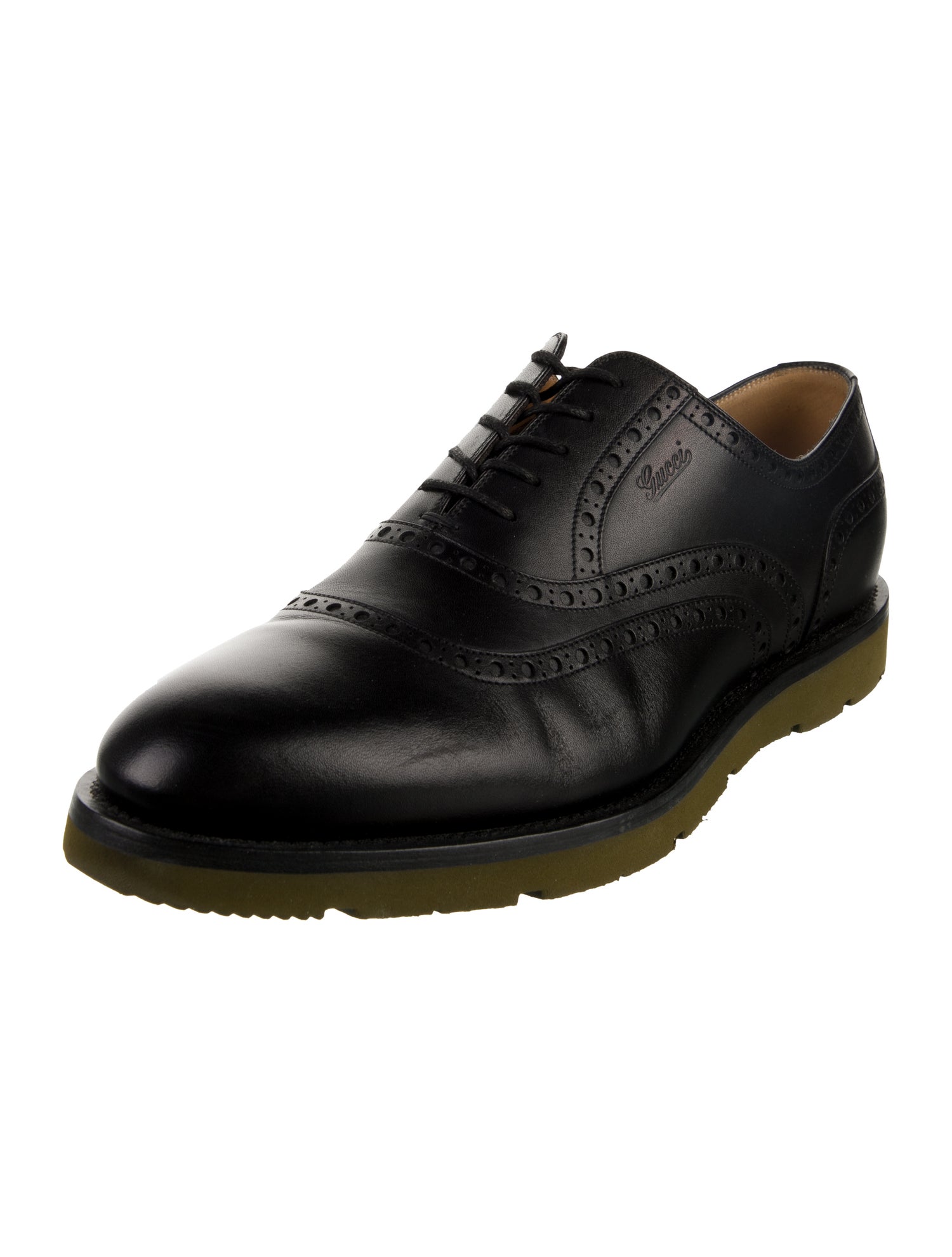 Gucci Web Accent Leather Brogues