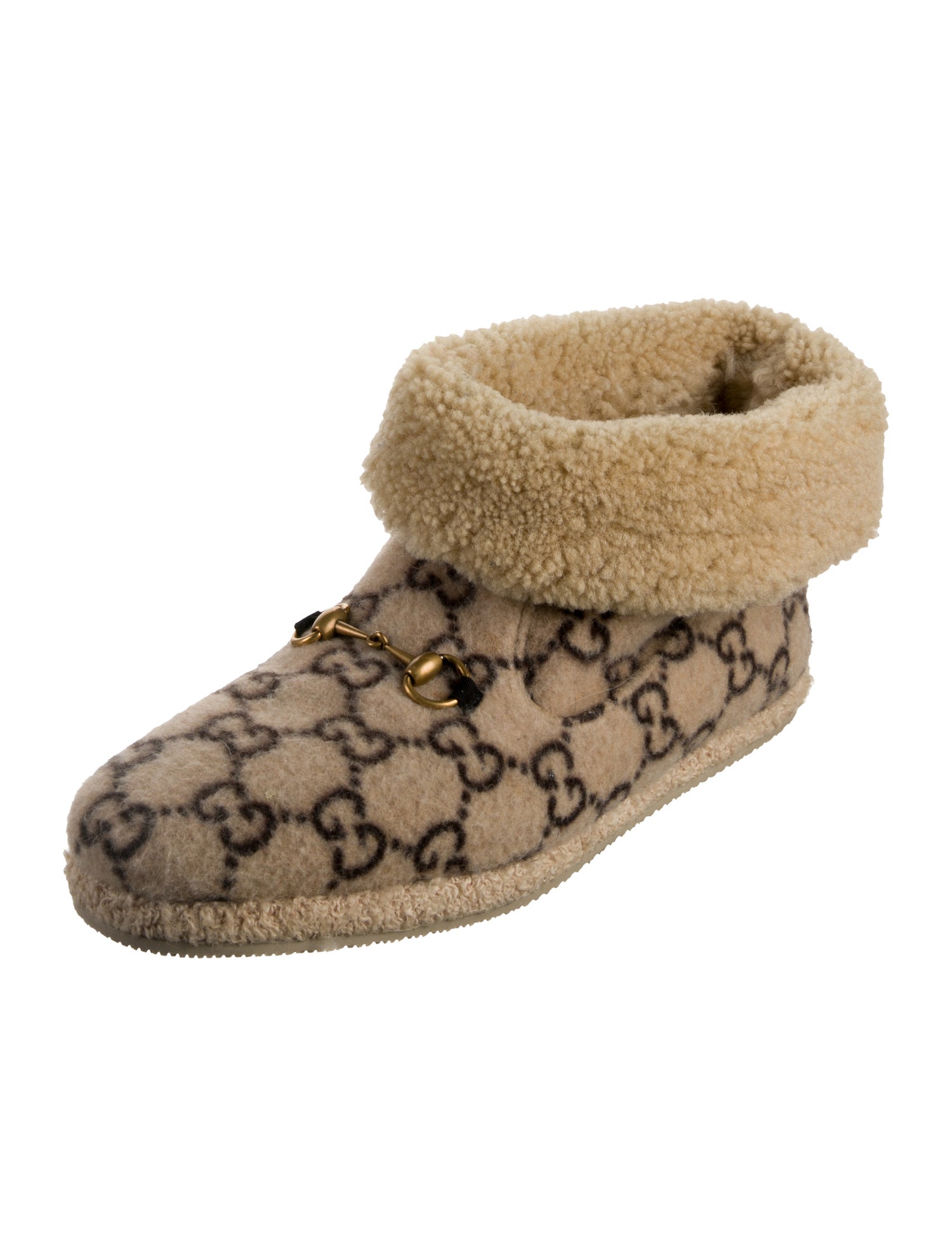 Gucci GG Logo Shearling Boots