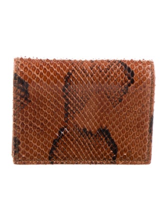 Gucci 1955 Horsebit Accent Python Compact Wallet