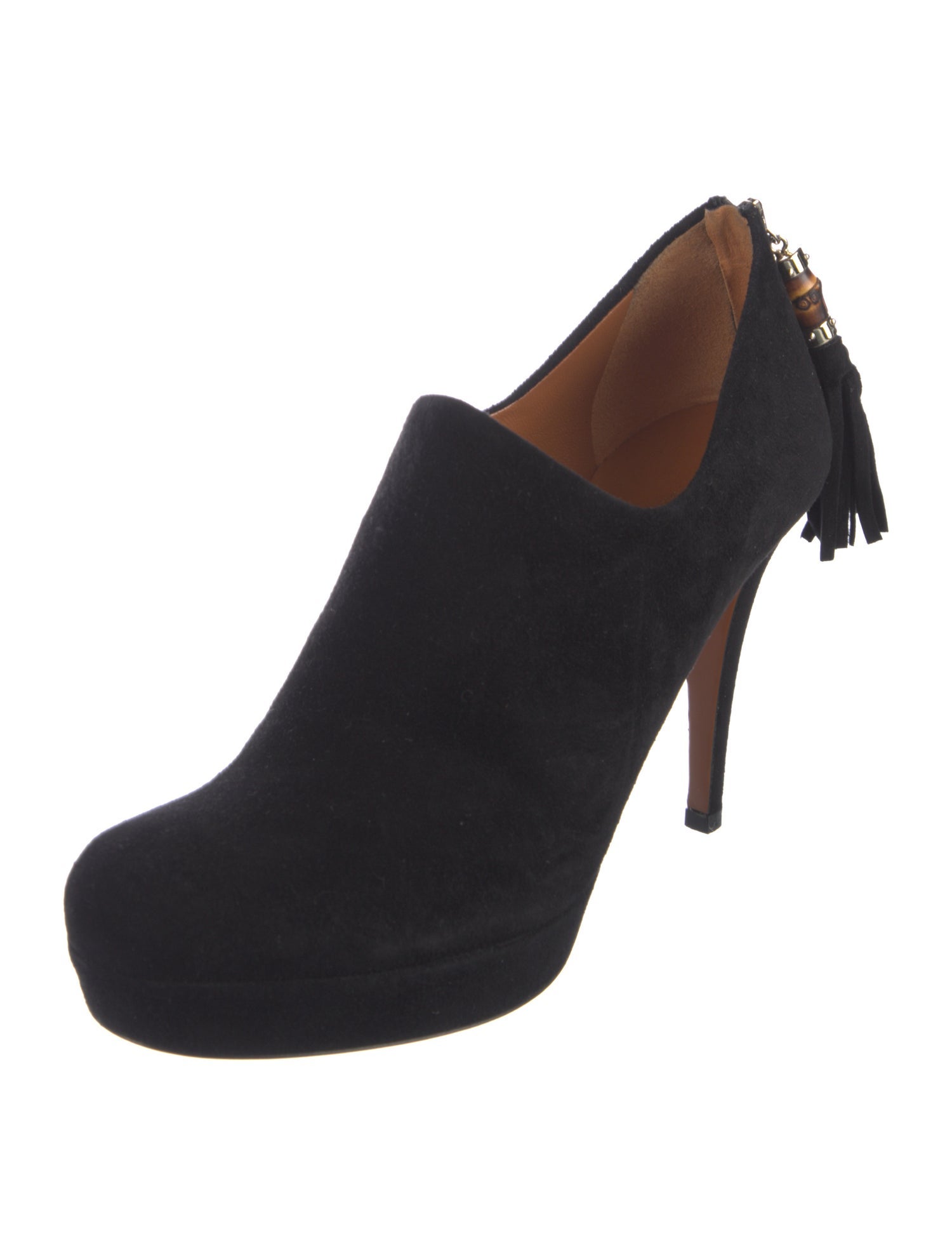 Gucci Bamboo Accent Suede Pumps