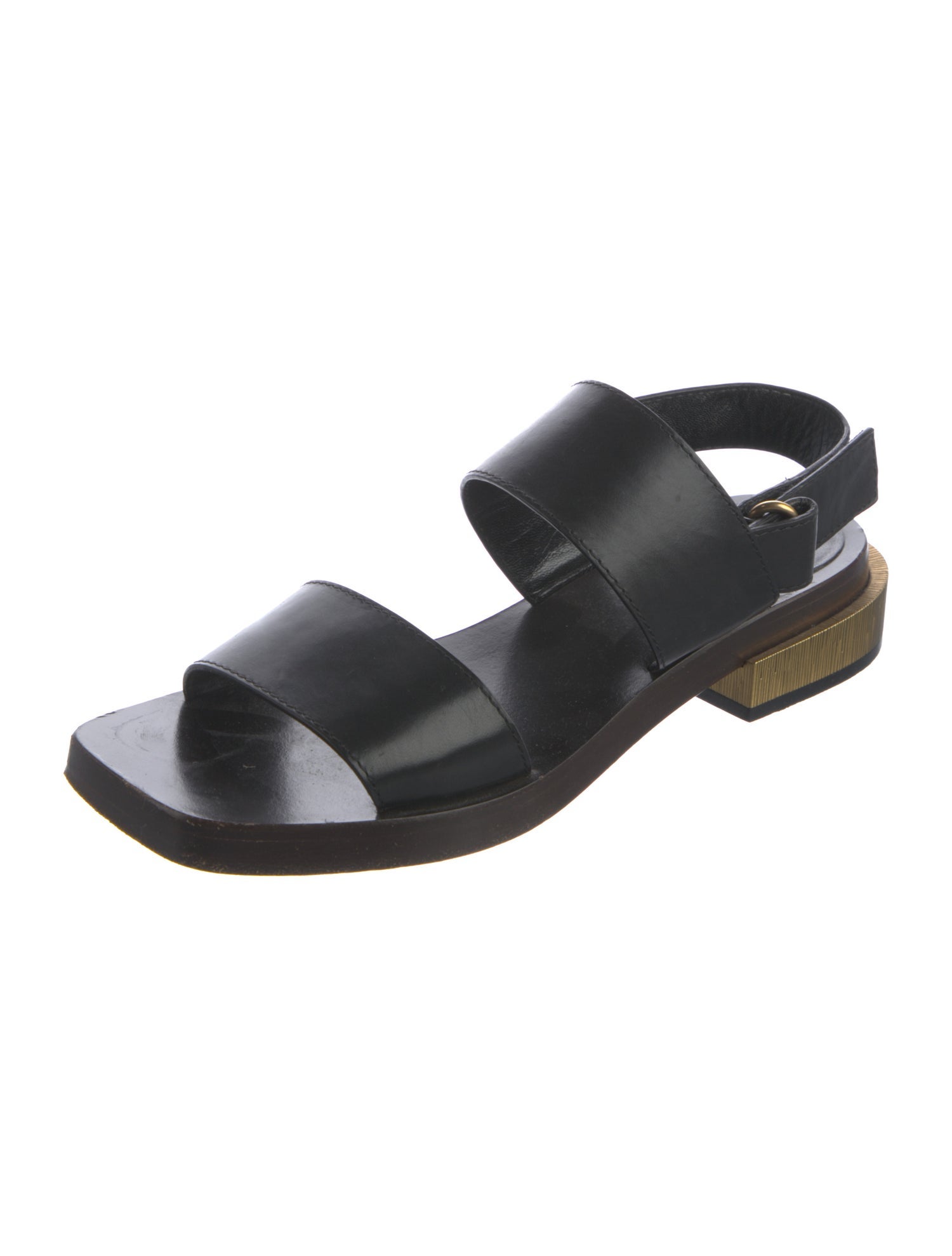 Gucci Horsebit Accent Leather Slingback Sandals