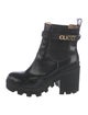 Gucci Double G Logo Leather Rain Boots