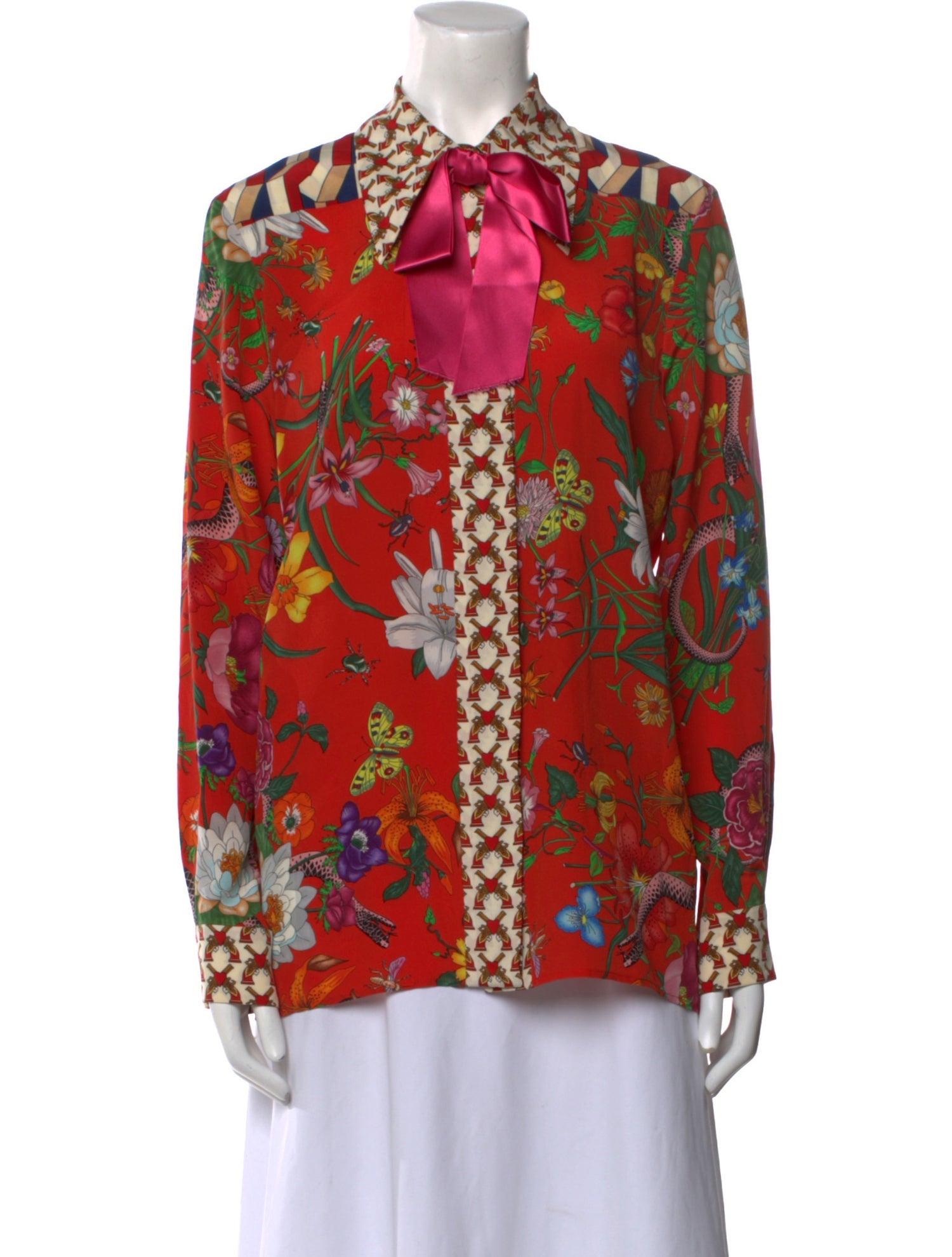 Gucci Silk Floral Print Blouse