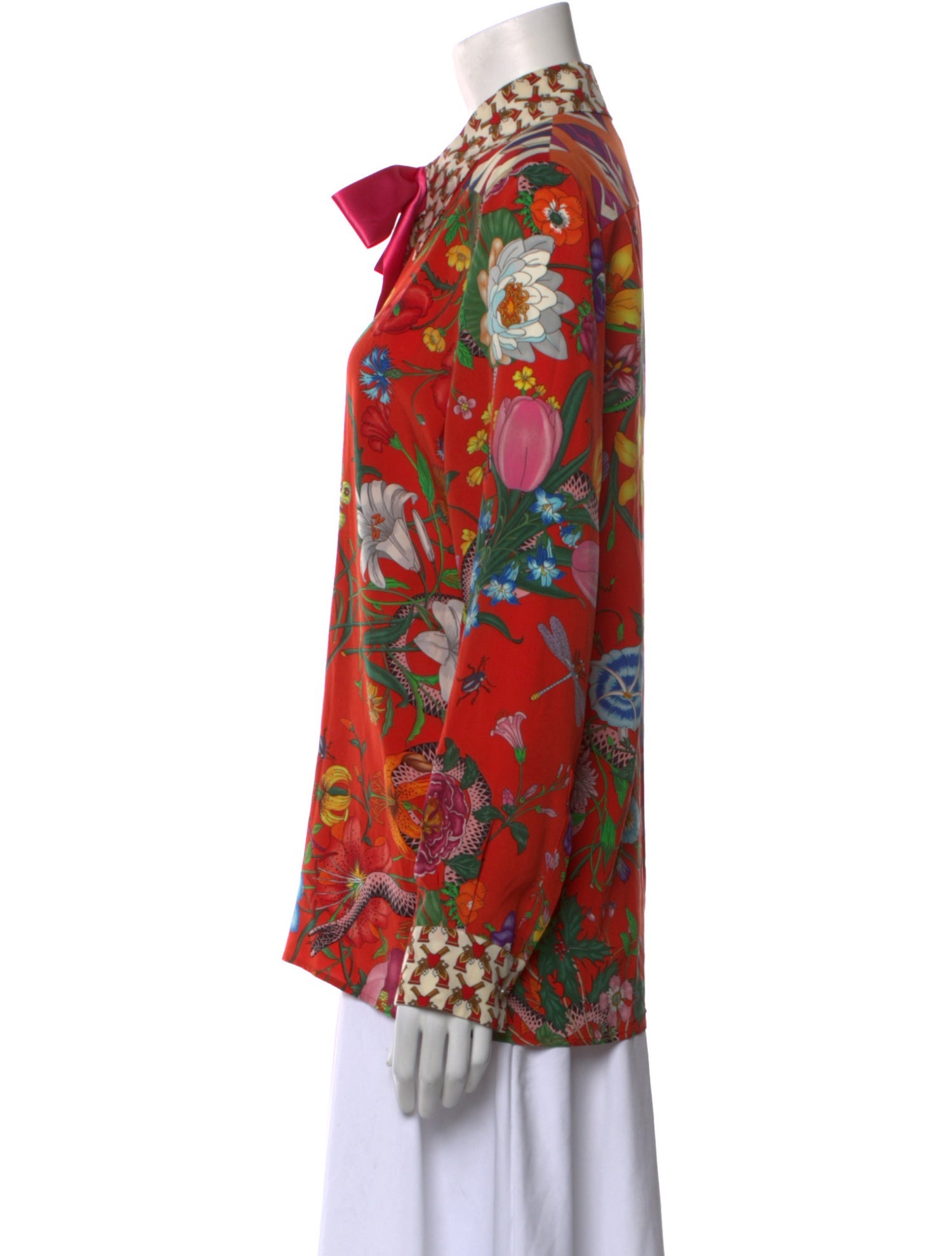 Gucci Silk Floral Print Blouse