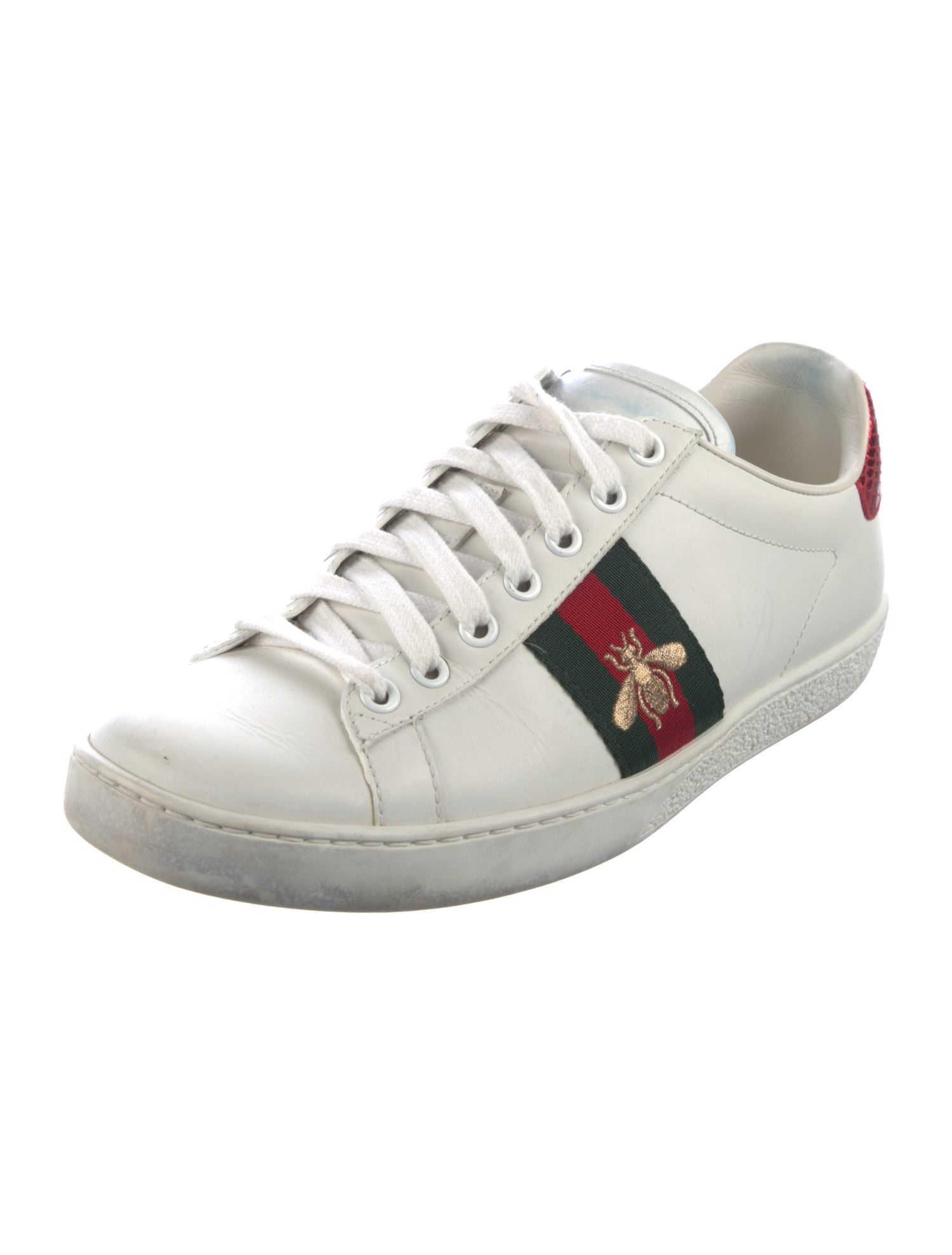 Gucci Web Accent Leather Sneakers