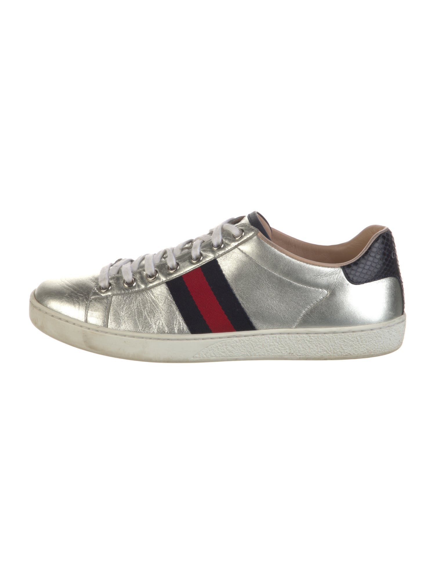 Gucci Web Accent Leather Sneakers