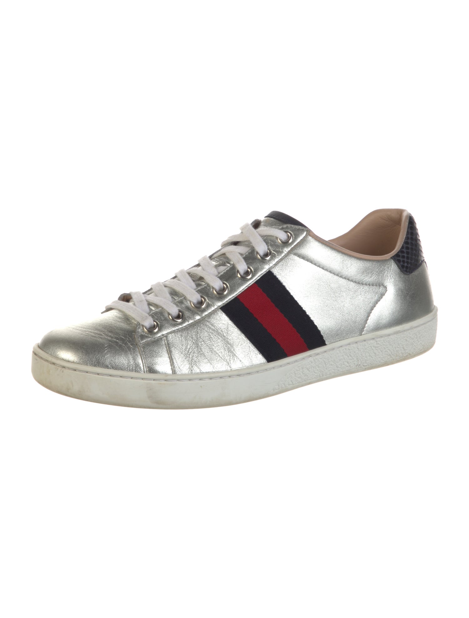 Gucci Web Accent Leather Sneakers