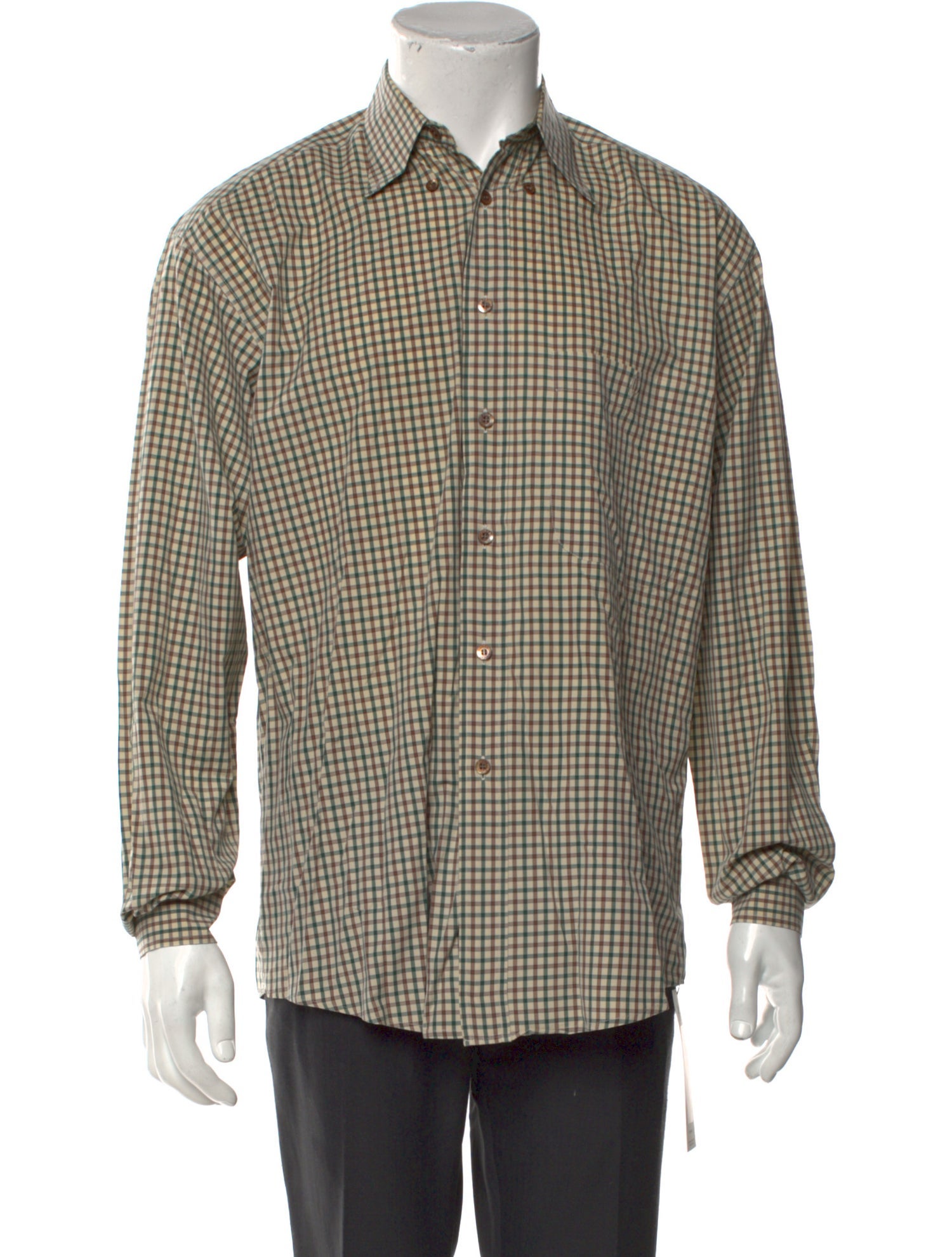 Gucci 1990's Plaid Print Shirt