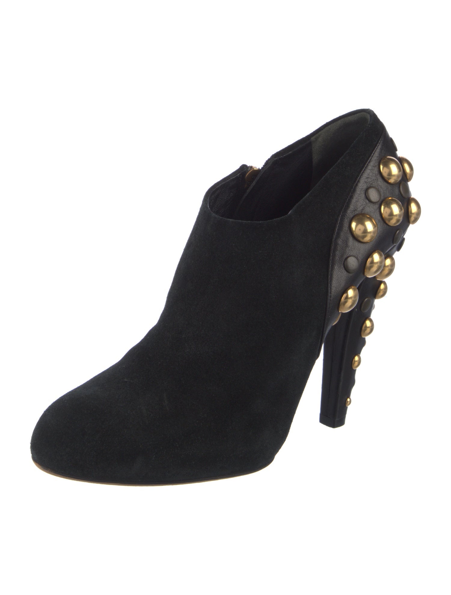 Gucci Suede Studded Accents Lace-Up Boots