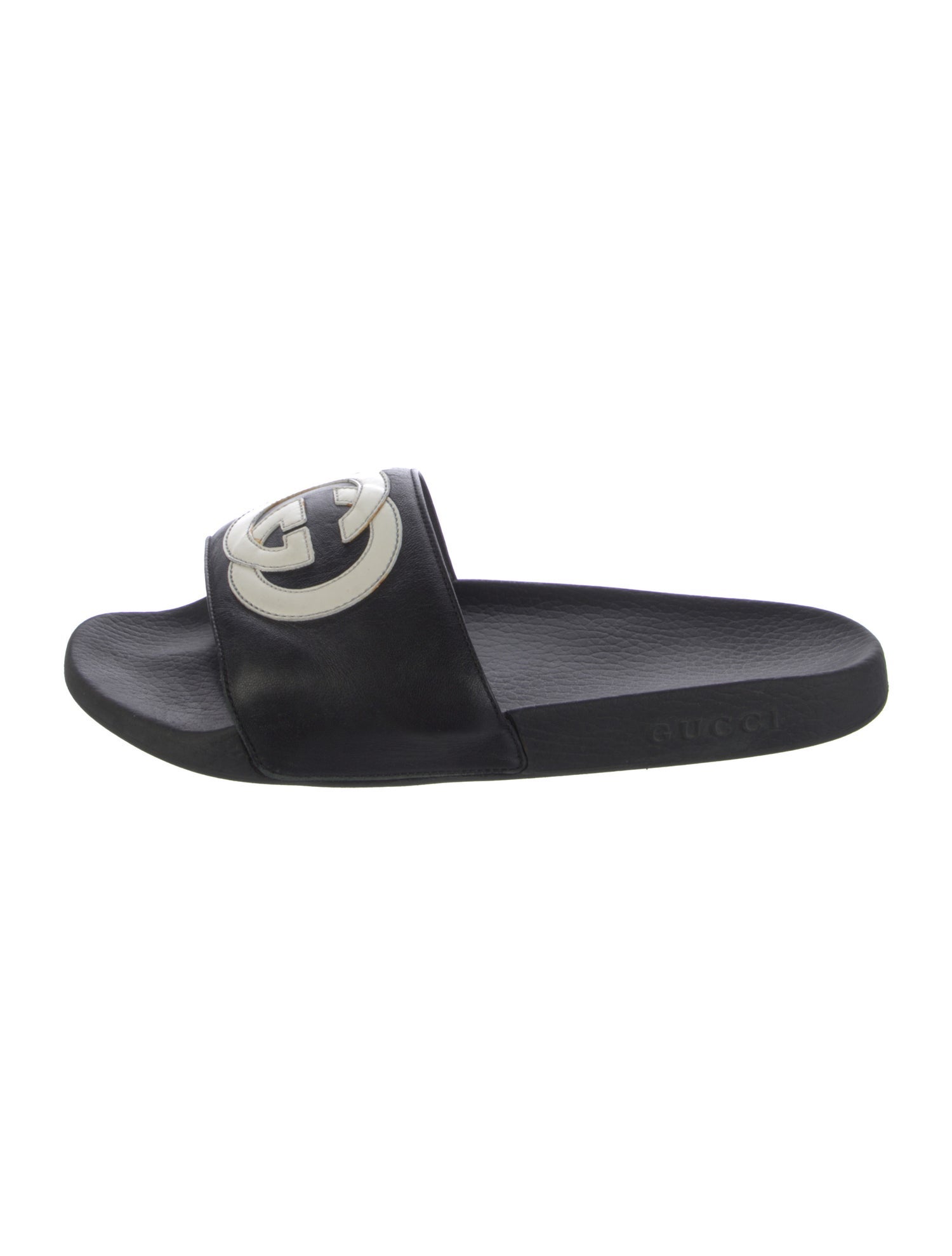 Gucci Interlocking G Logo Leather Slides