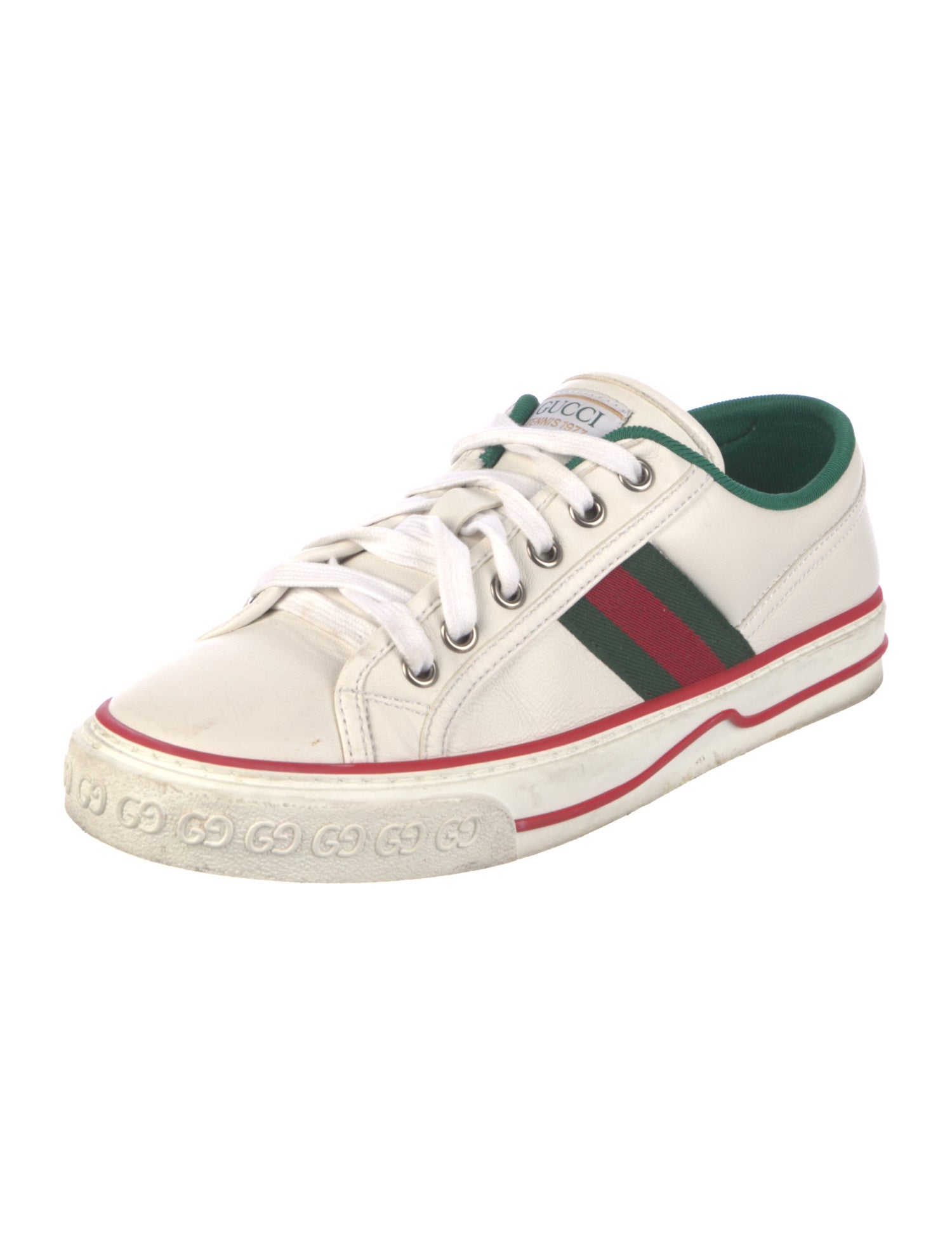 Gucci Web Accent Leather Sneakers