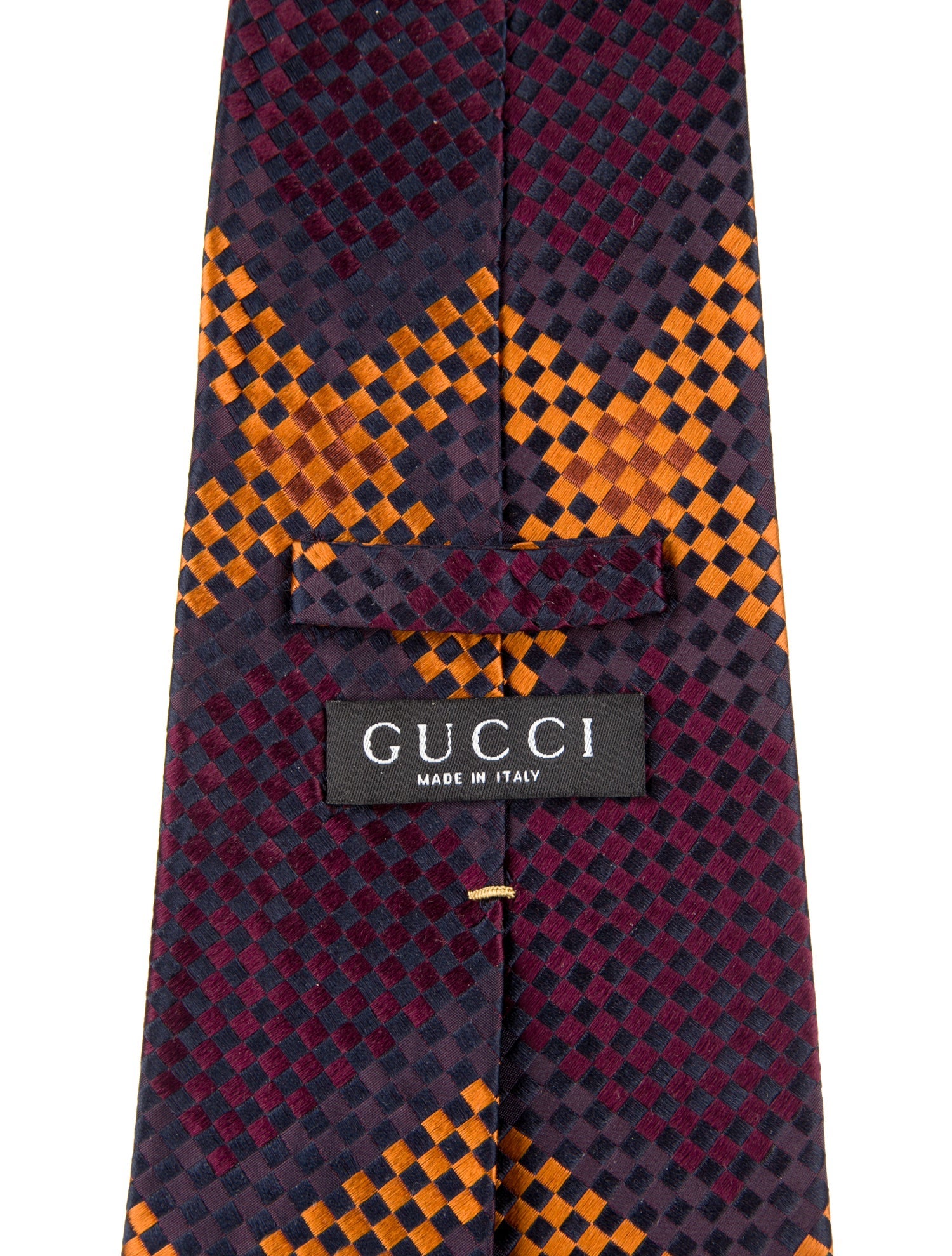 Gucci Men's Blue Pattern Printed Silk Tie
