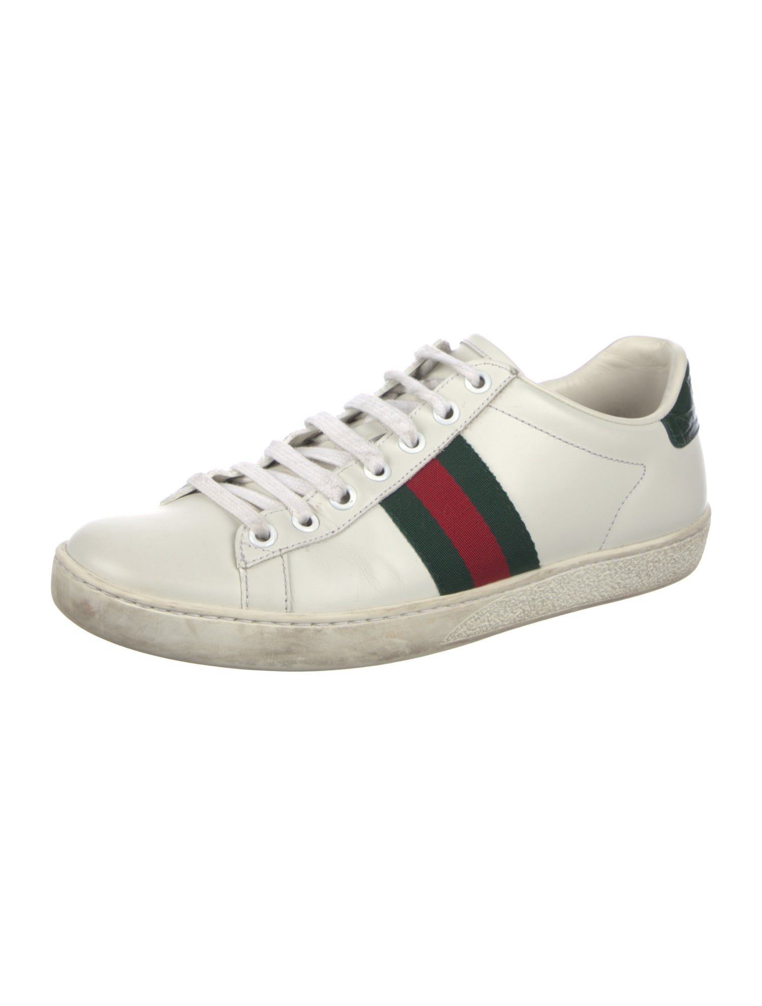 Gucci Web Accent Leather Sneakers