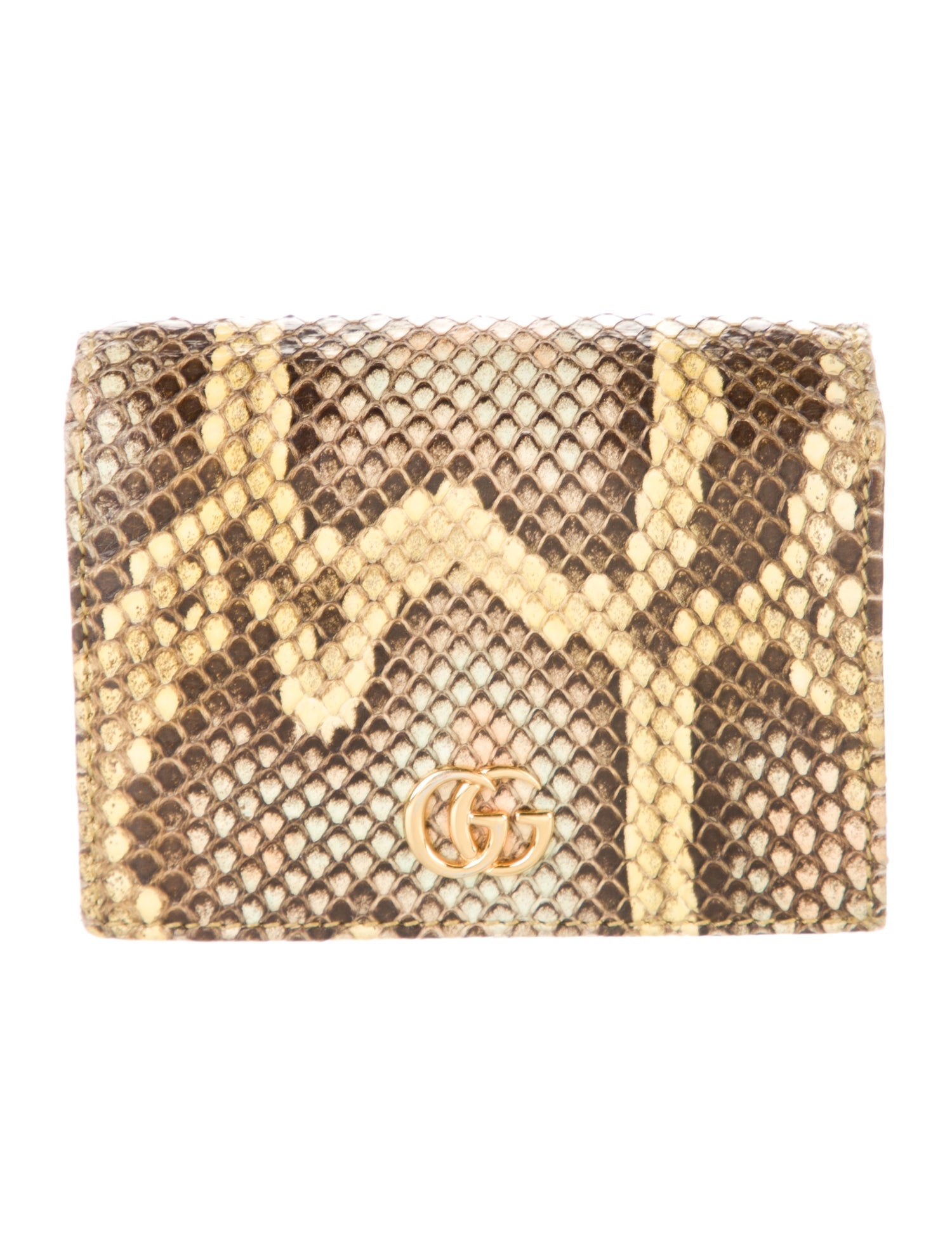 Gucci Interlocking G Logo Python Compact Wallet
