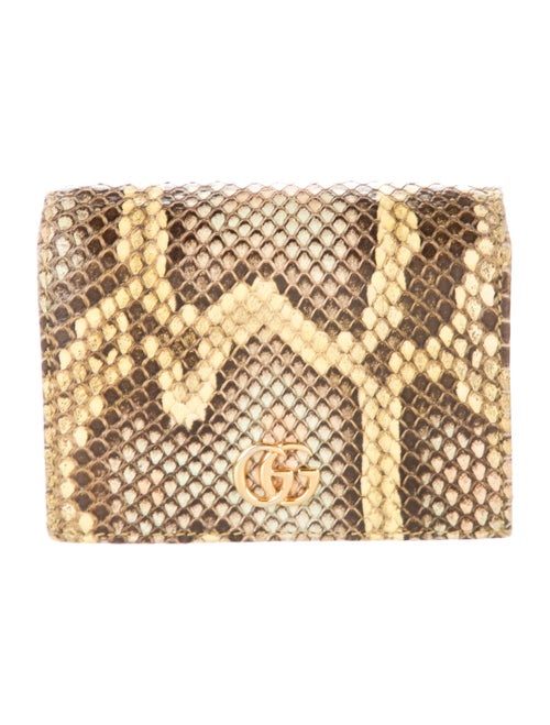 Gucci Interlocking G Logo Python Compact Wallet