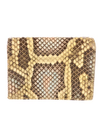 Gucci Interlocking G Logo Python Compact Wallet
