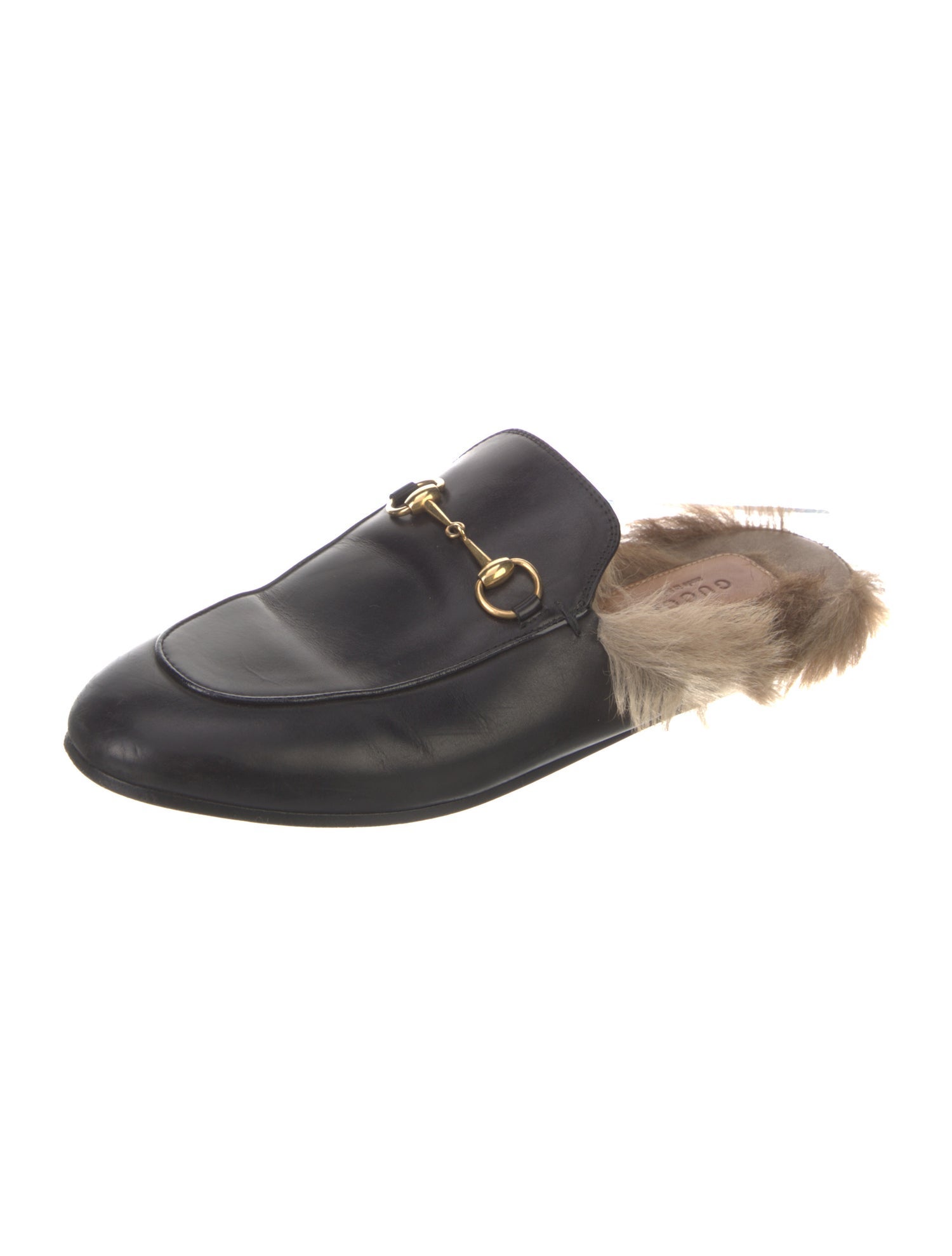 Gucci Horseferry Check Pattern Leather Mules