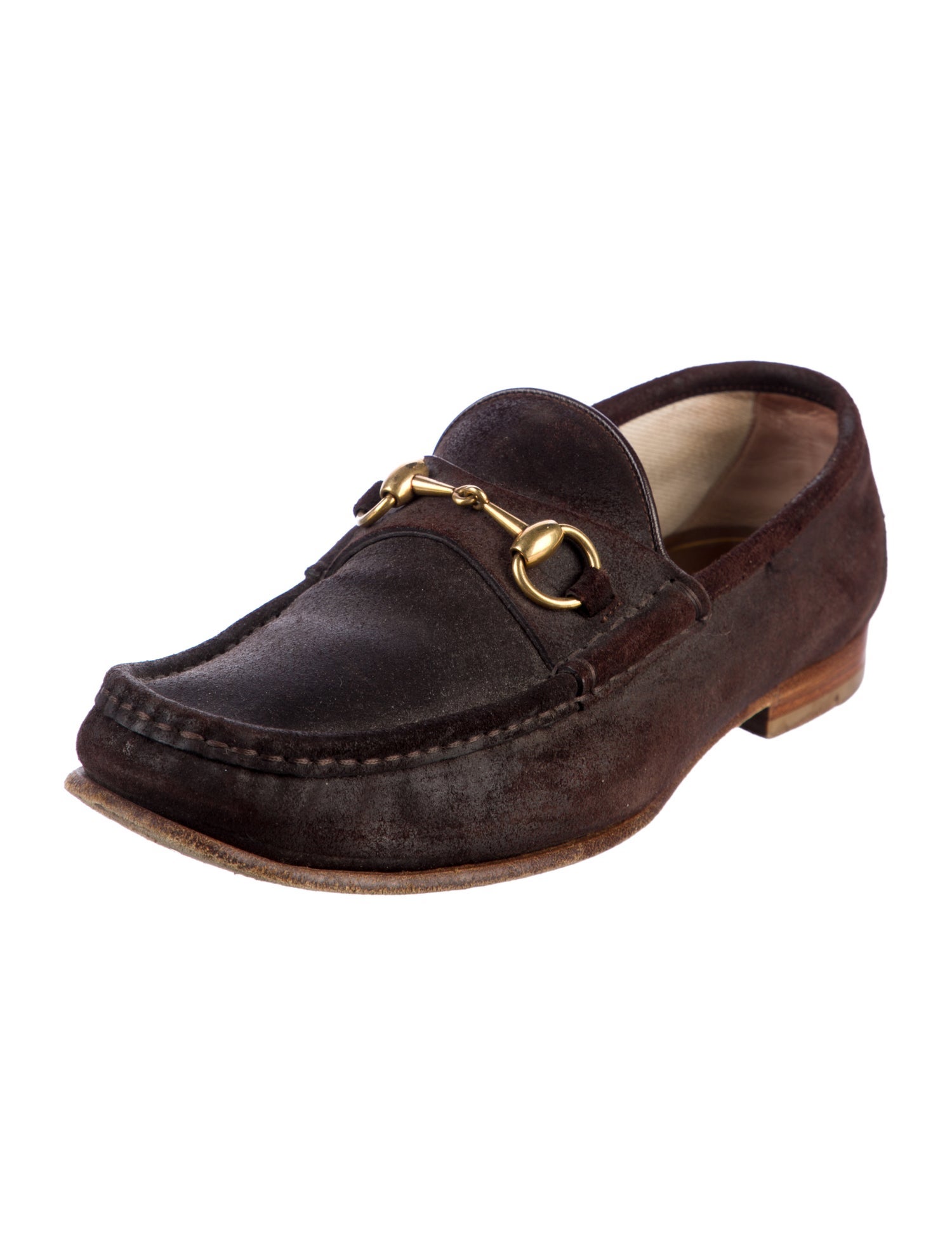Gucci Horsebit Accent Suede Dress Loafers